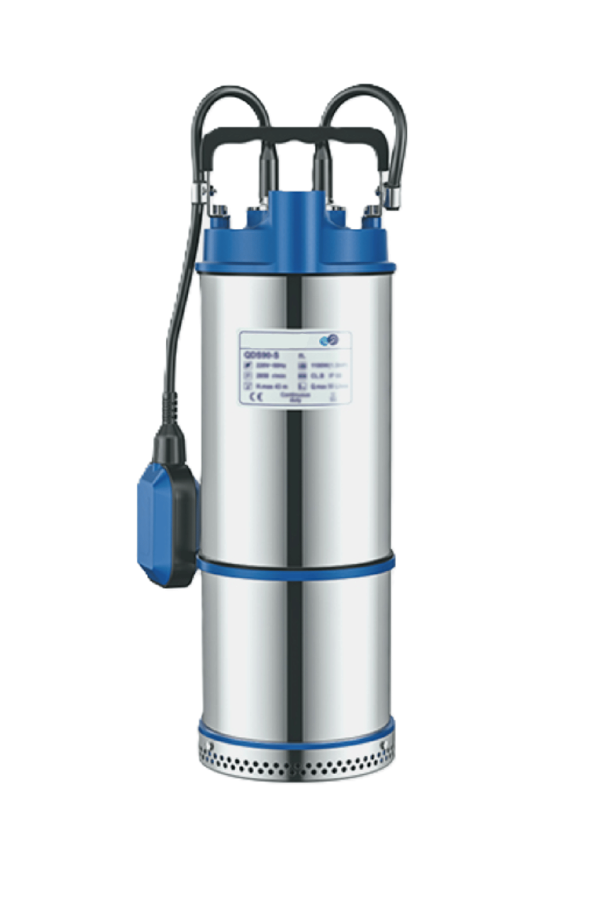 QDS4S 1.5 Hp Paslanmaz 10 Mt Kablolu Flatörlü Temiz Az Kirli Atık Su Dalgıç Drenaj Pompası