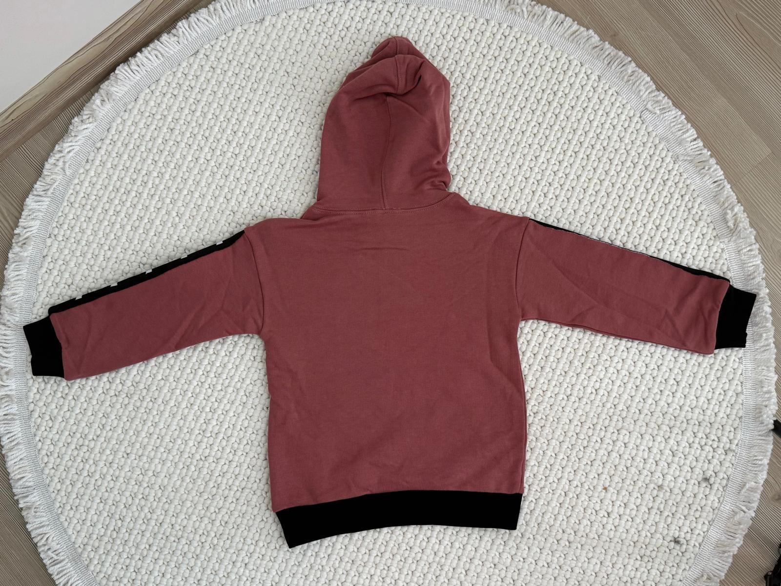 2221BK08055 GÜL KURUSU SİYAH DETAYLI ERKEK ÇOCUK KAPÜŞONLU SWEATSHIRT