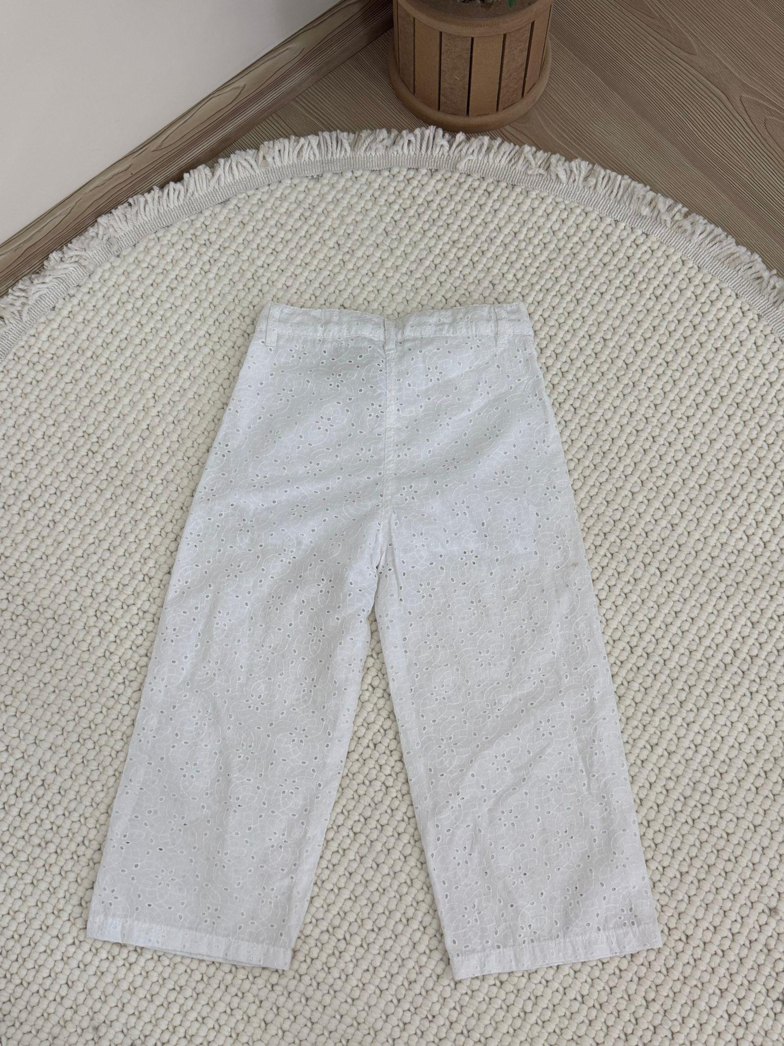 2311GK04026 BEYAZ DANTELLİ KIZ ÇOCUK PANTOLON 