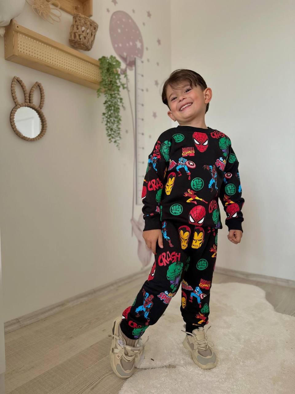 MARVEL KARAKTER BASKILI ERKEK ÇOCUK EŞOFMAN TAKIMI 