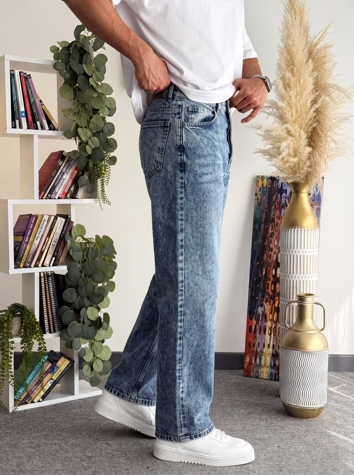 Baggy Kalıp Kot Pantolon Jeans Açık Mavi