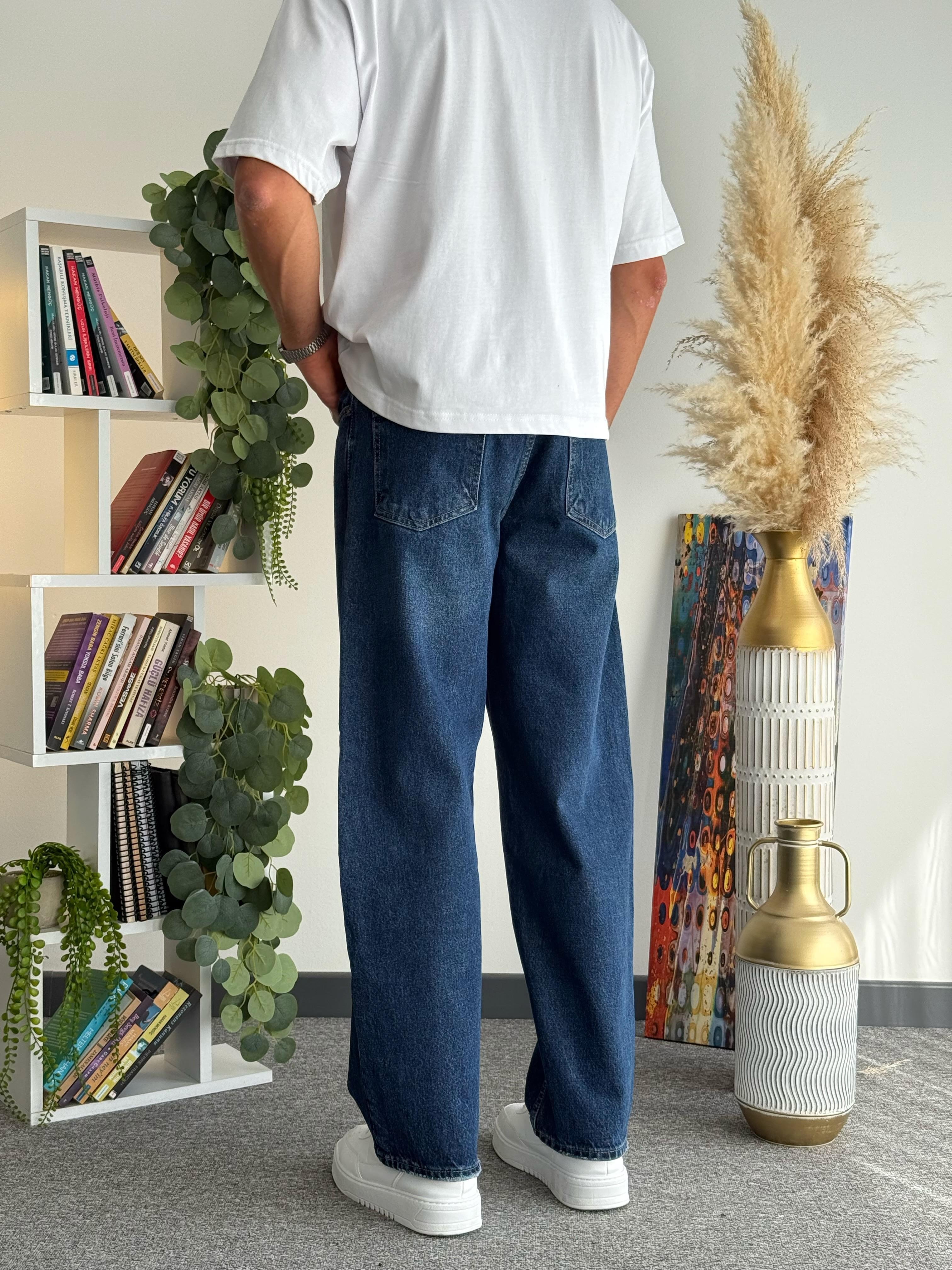 Baggy Kalıp Kot Pantolon Jeans İndigo