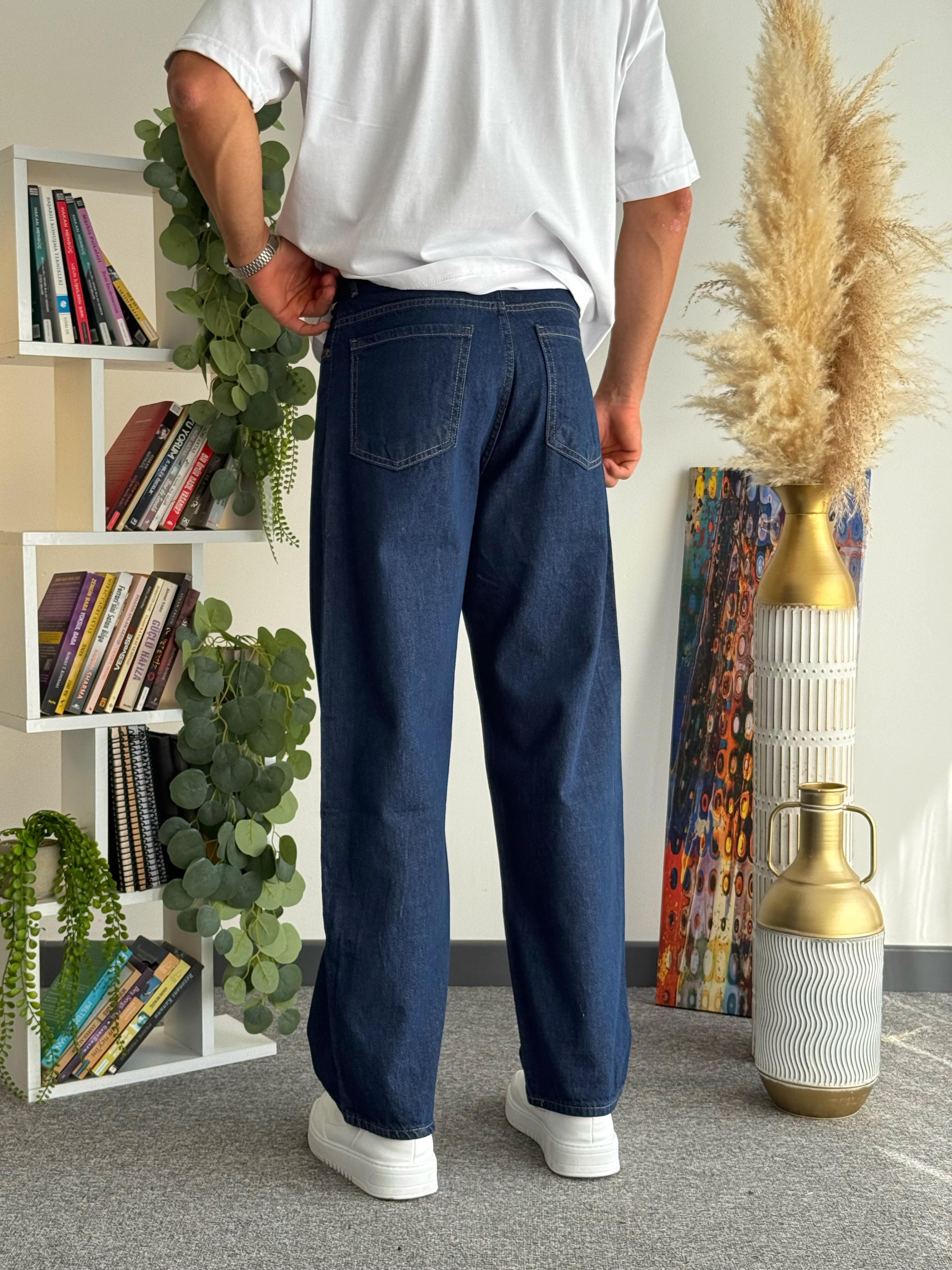 Baggy Kalıp Kot Pantolon Jeans Koyu Mavi