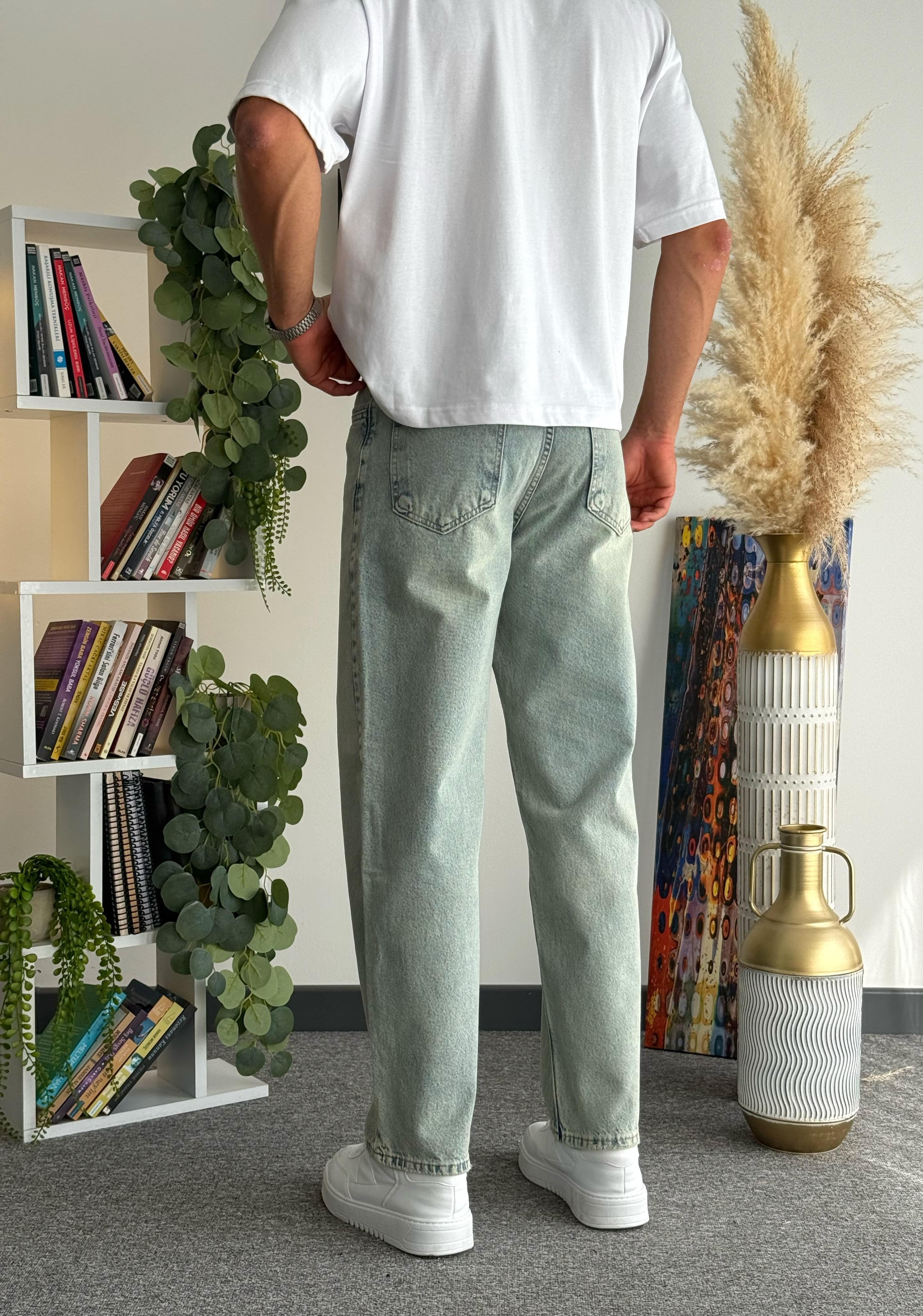 Baggy Kalıp Kot Pantolon Jeans Vintage Yıkama