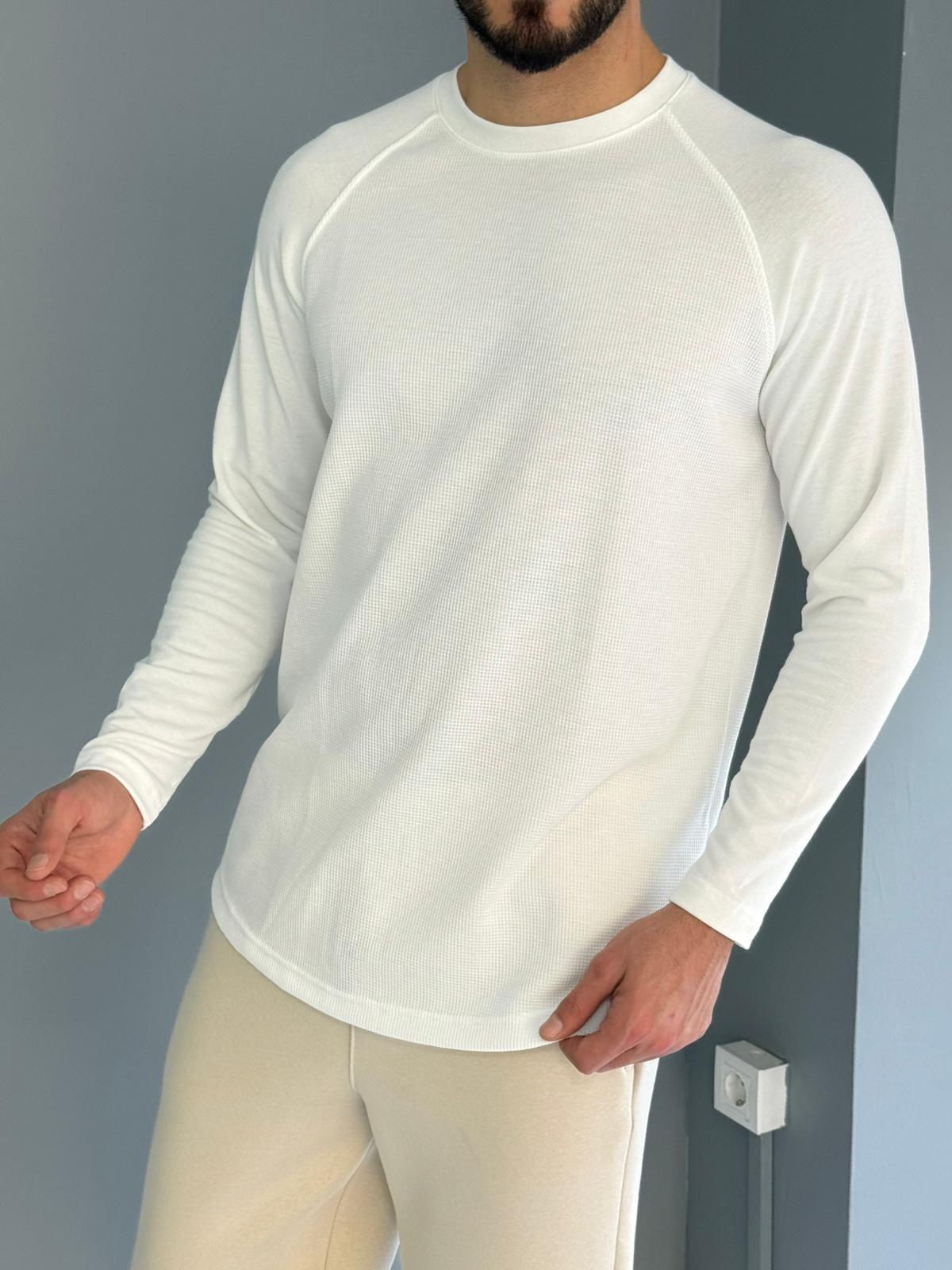 Beyaz Monaco Reglan Kol Sweat