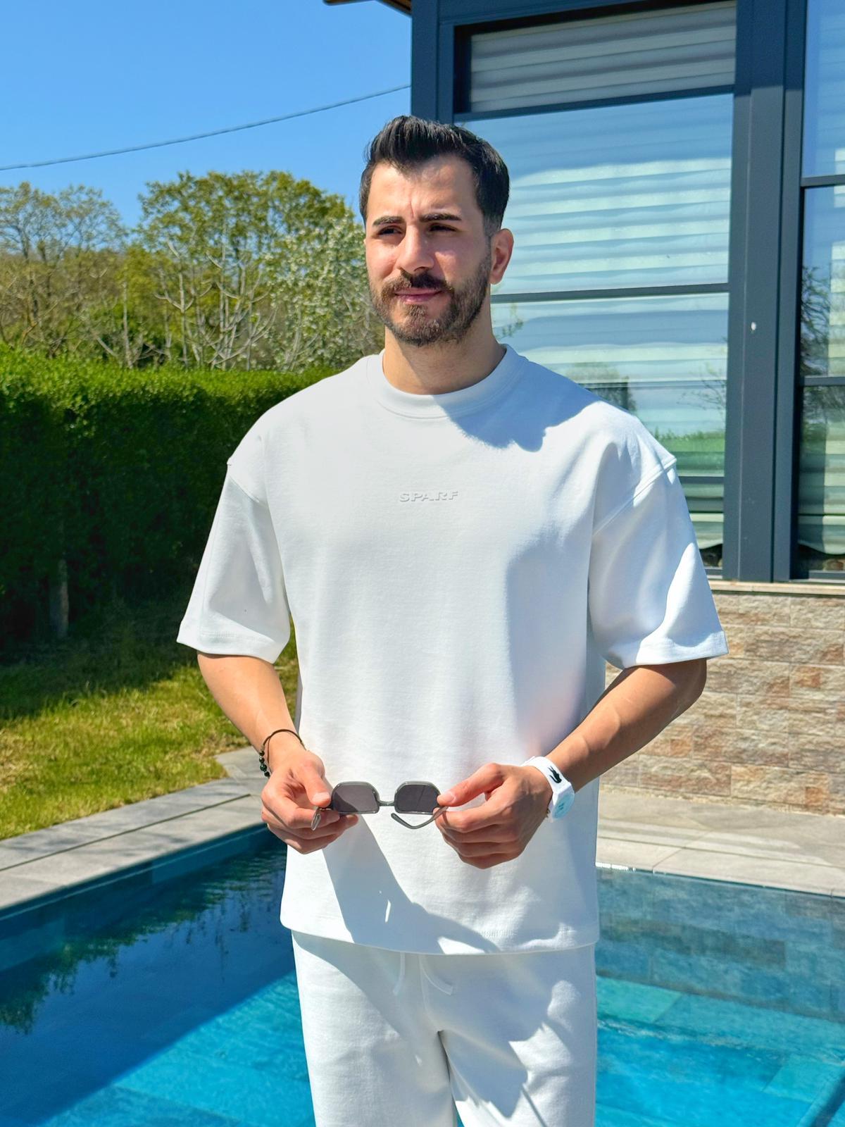 Beyaz Premium Oversize Rahat Eşofman Takım