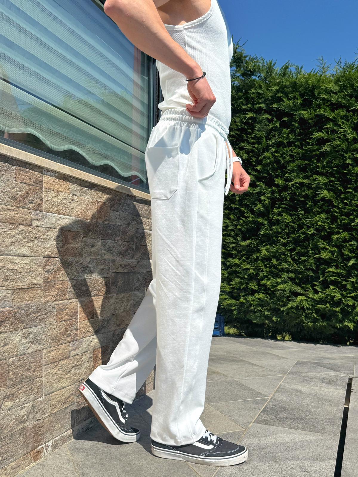 Beyaz Premium Oversize Rahat Eşofman Takım