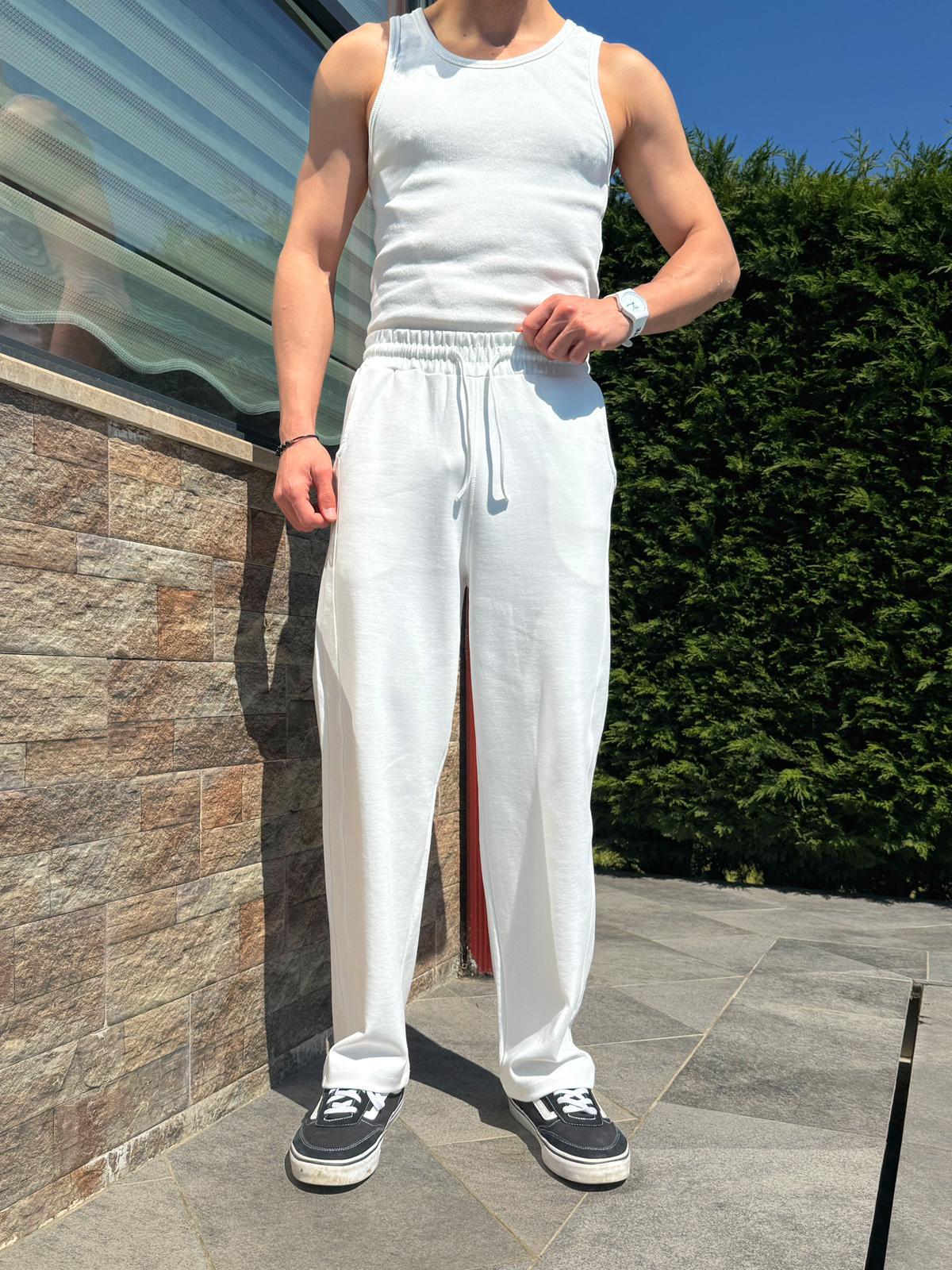 Beyaz Premium Oversize Rahat Eşofman Takım