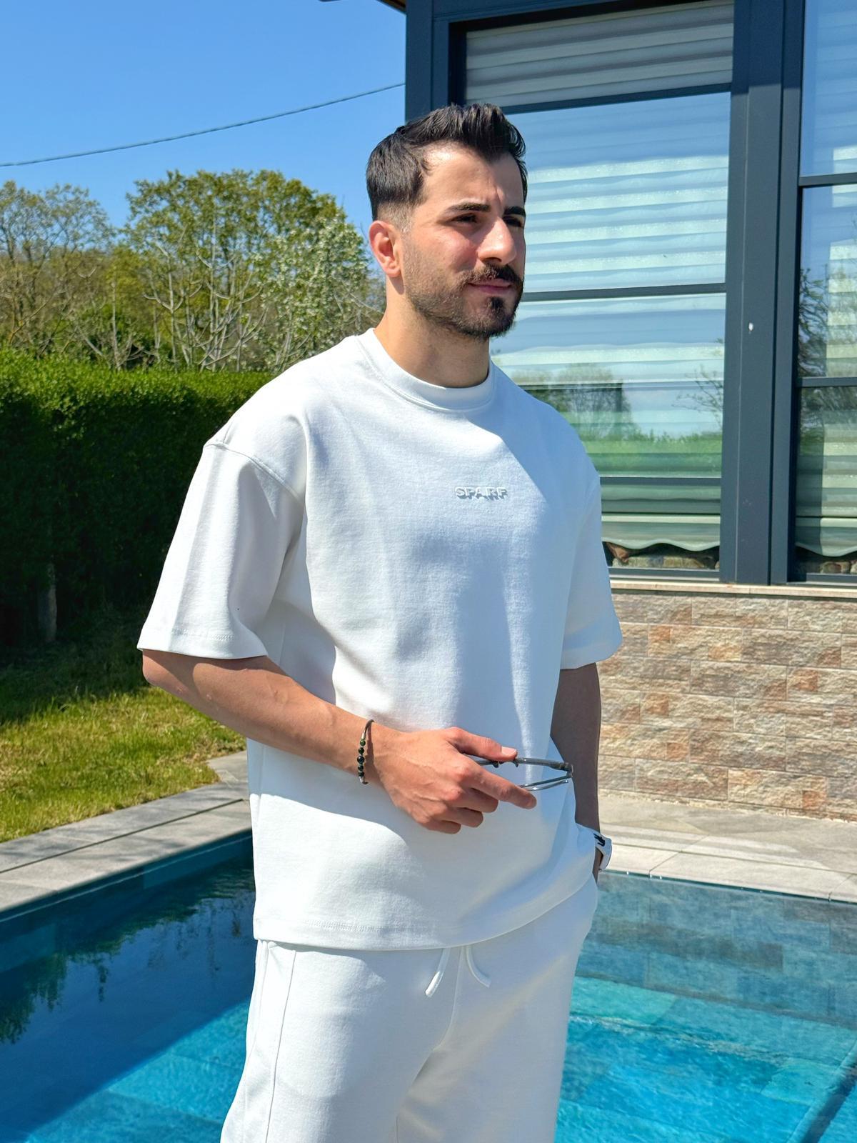 Beyaz Premium Oversize Rahat Eşofman Takım