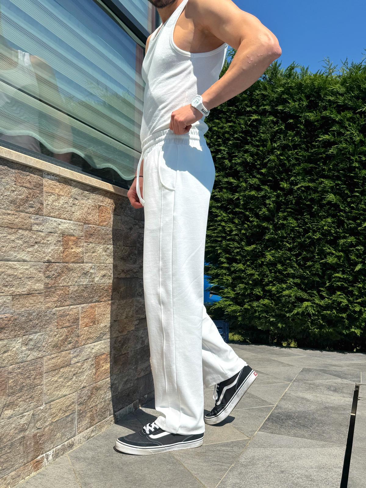 Beyaz Premium Oversize Rahat Eşofman Takım