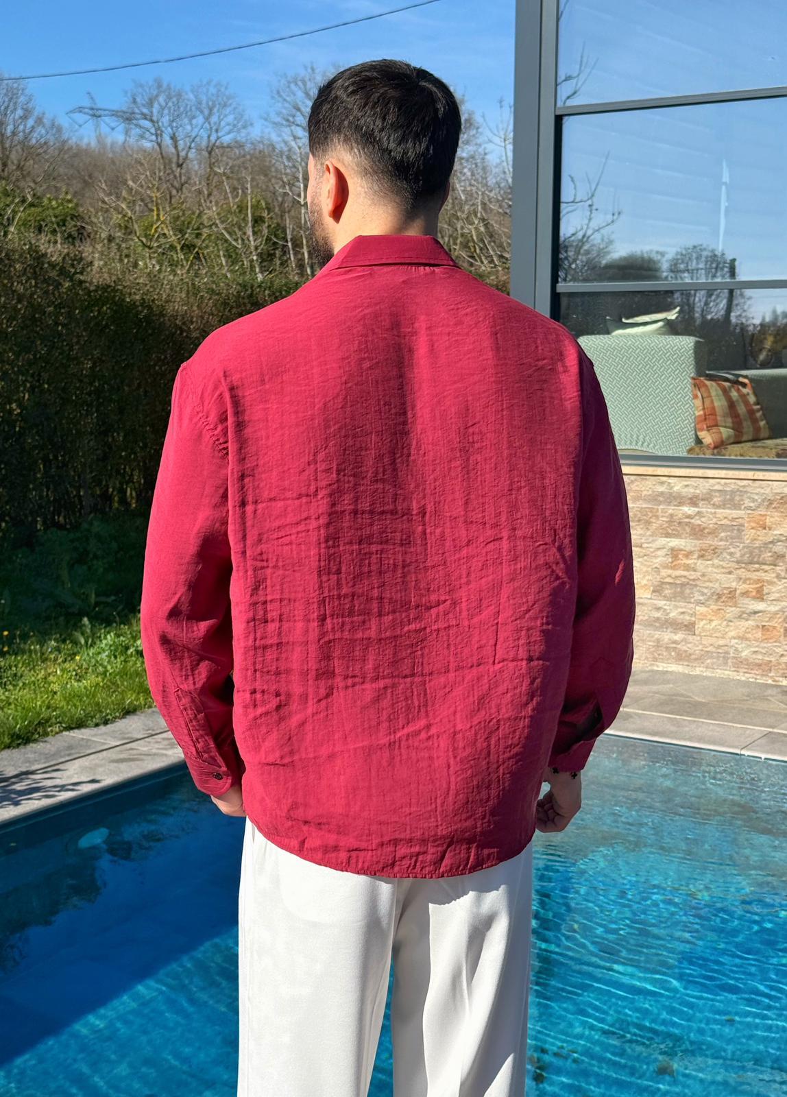 Bordo Oversize Modern Modal Gömlek