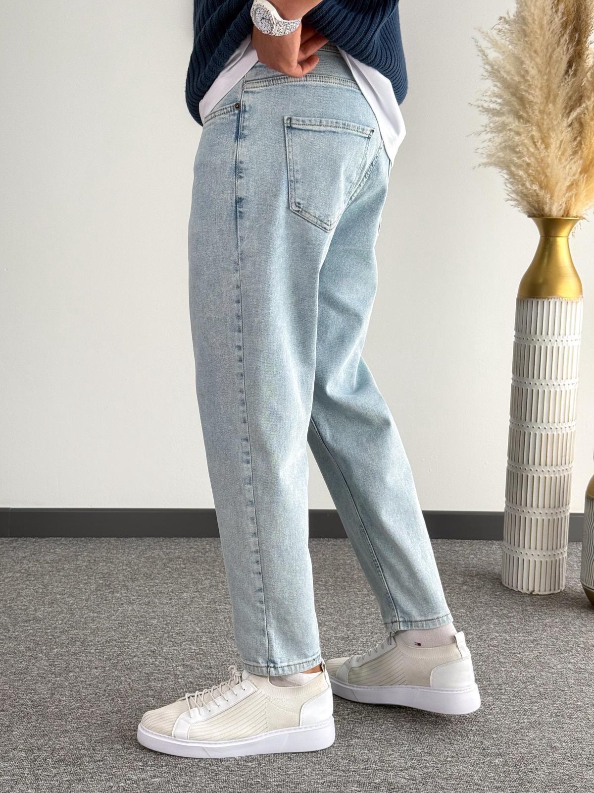 Boyfriend Kalıp Kot Pantolon Jeans Buz Mavisi