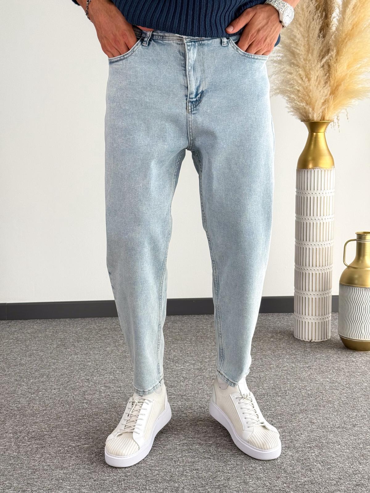 Boyfriend Kalıp Kot Pantolon Jeans Buz Mavisi