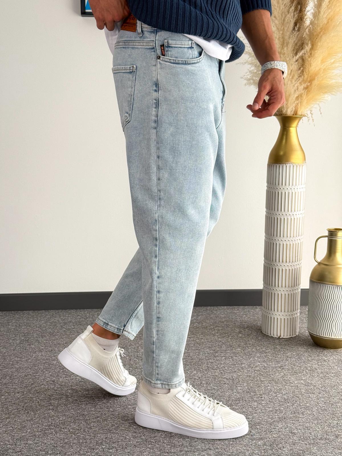 Boyfriend Kalıp Kot Pantolon Jeans Buz Mavisi