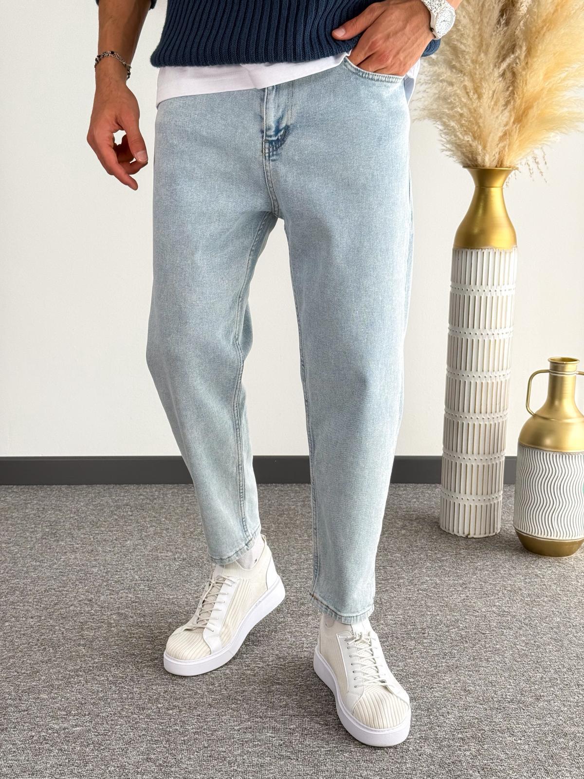 Boyfriend Kalıp Kot Pantolon Jeans Buz Mavisi