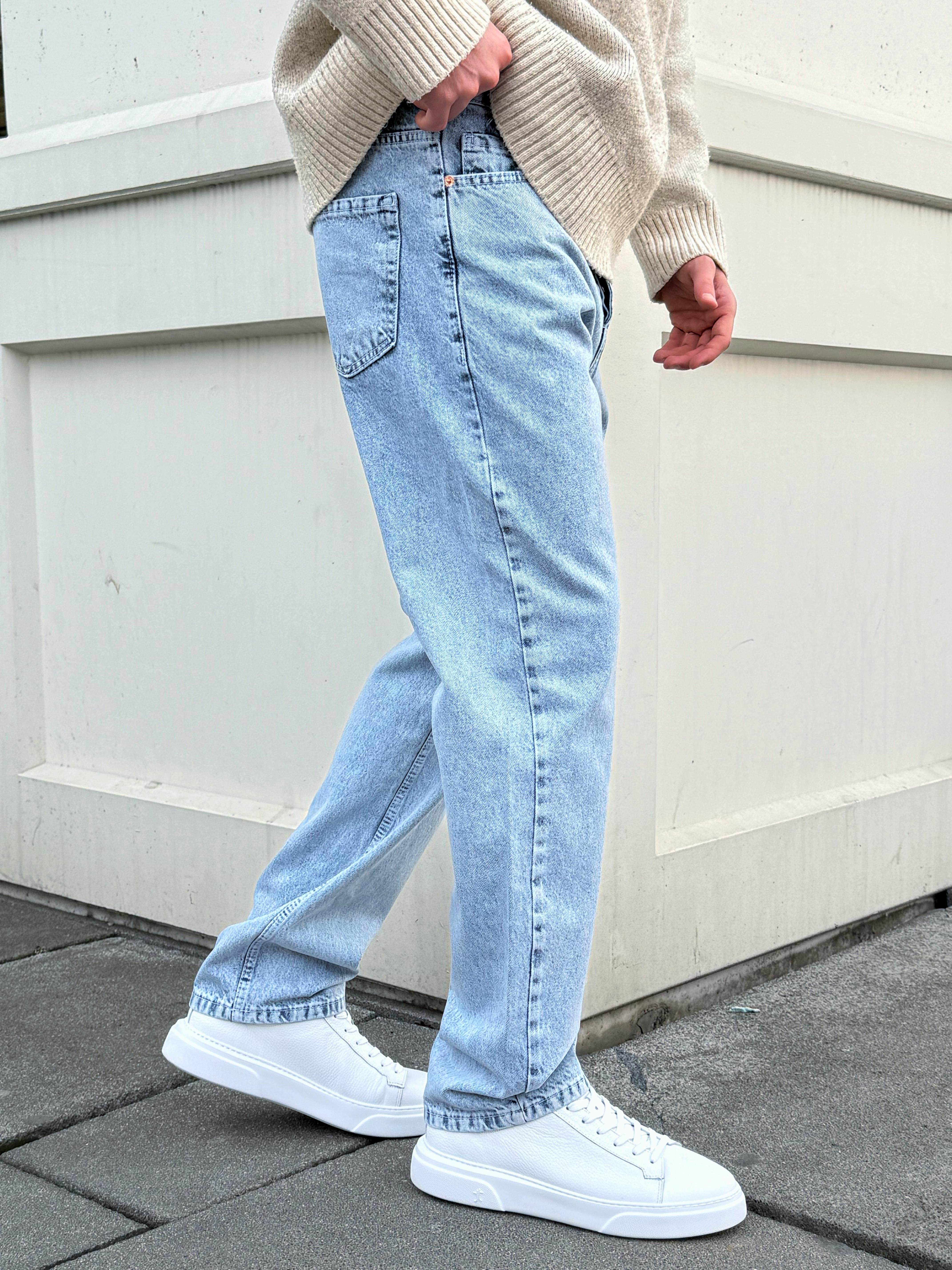 Buz Mavi Regular Kalıp Kot Pantolon Jeans