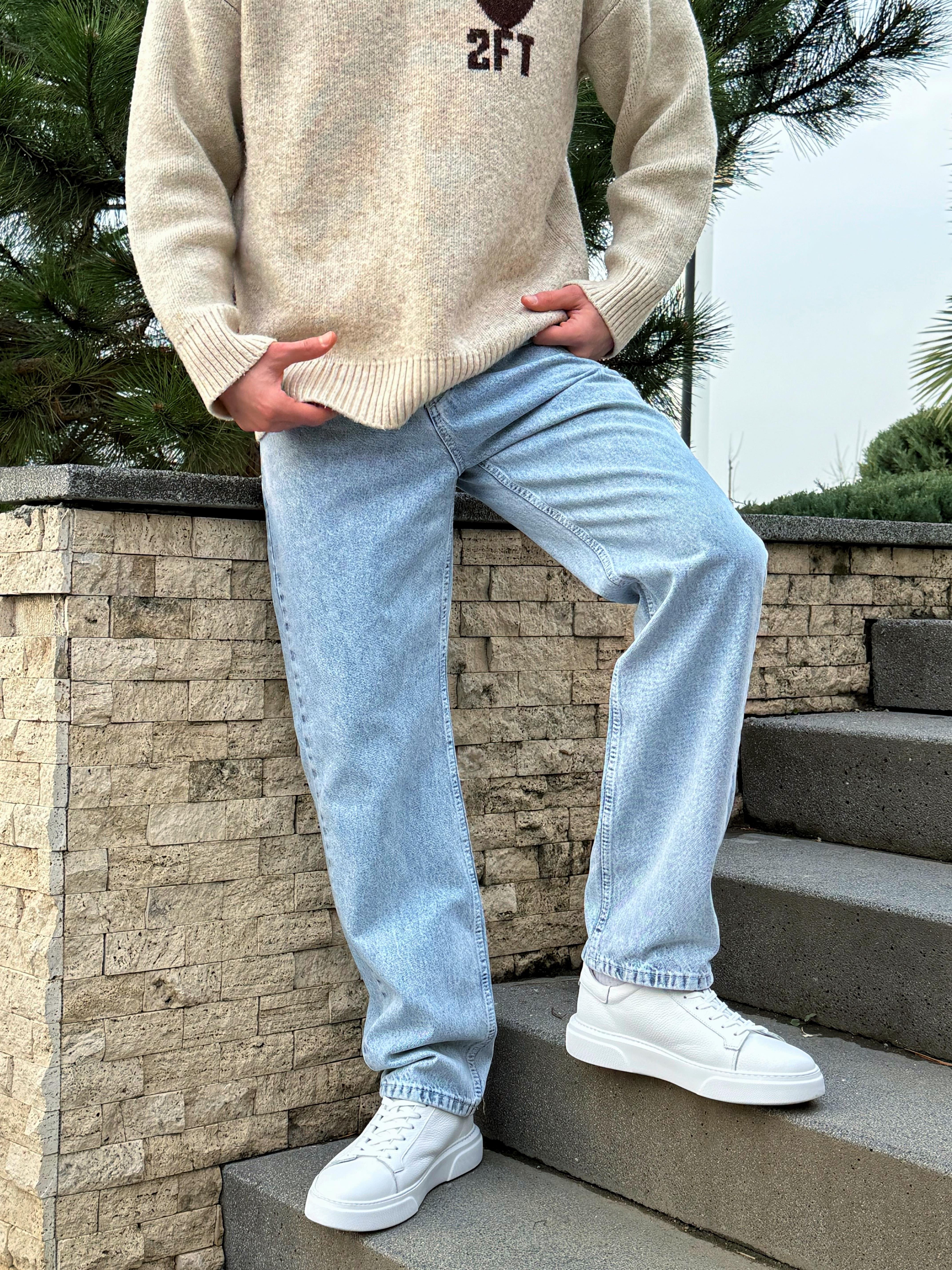 Buz Mavi Regular Kalıp Kot Pantolon Jeans