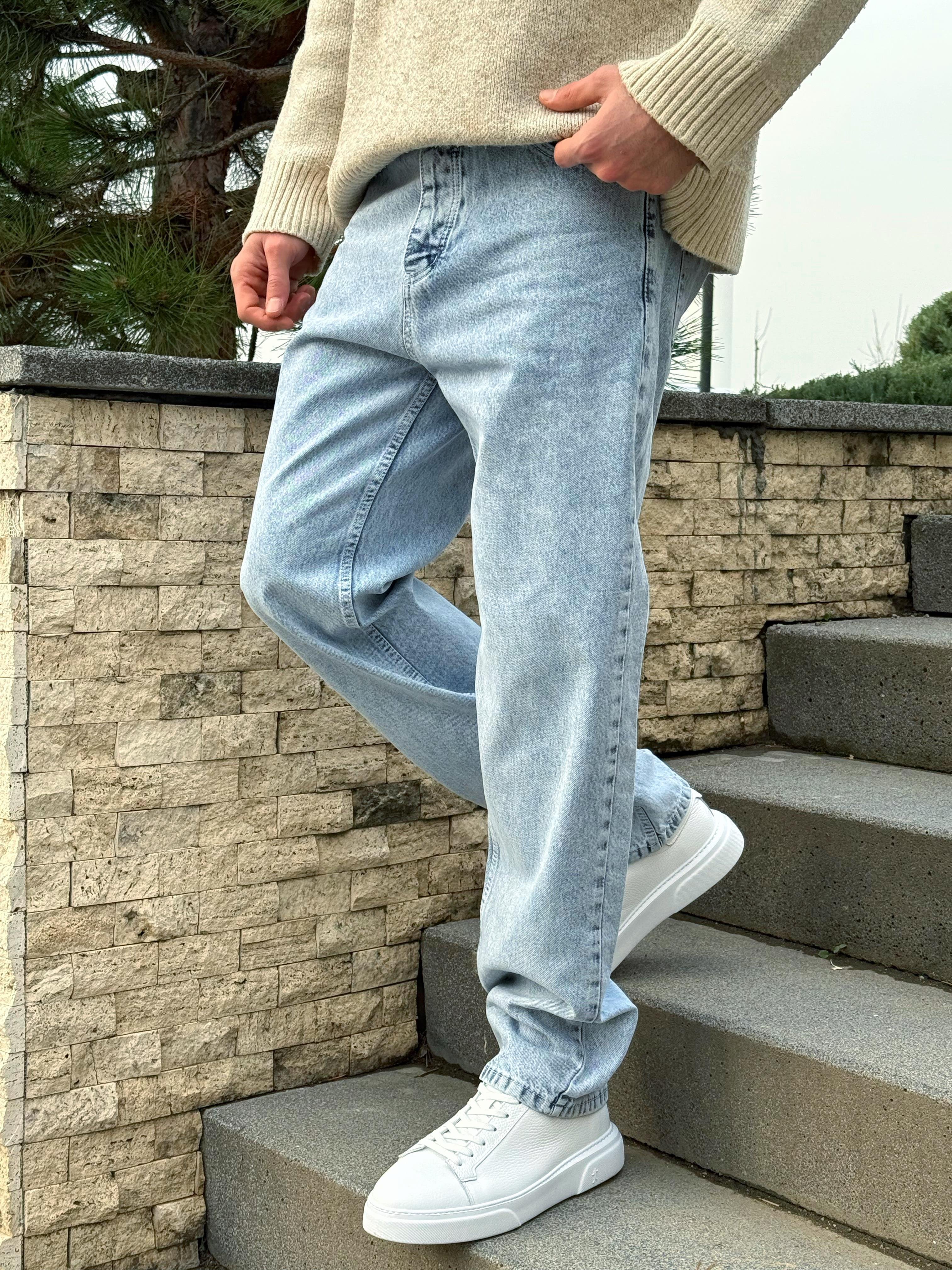 Buz Mavi Regular Kalıp Kot Pantolon Jeans