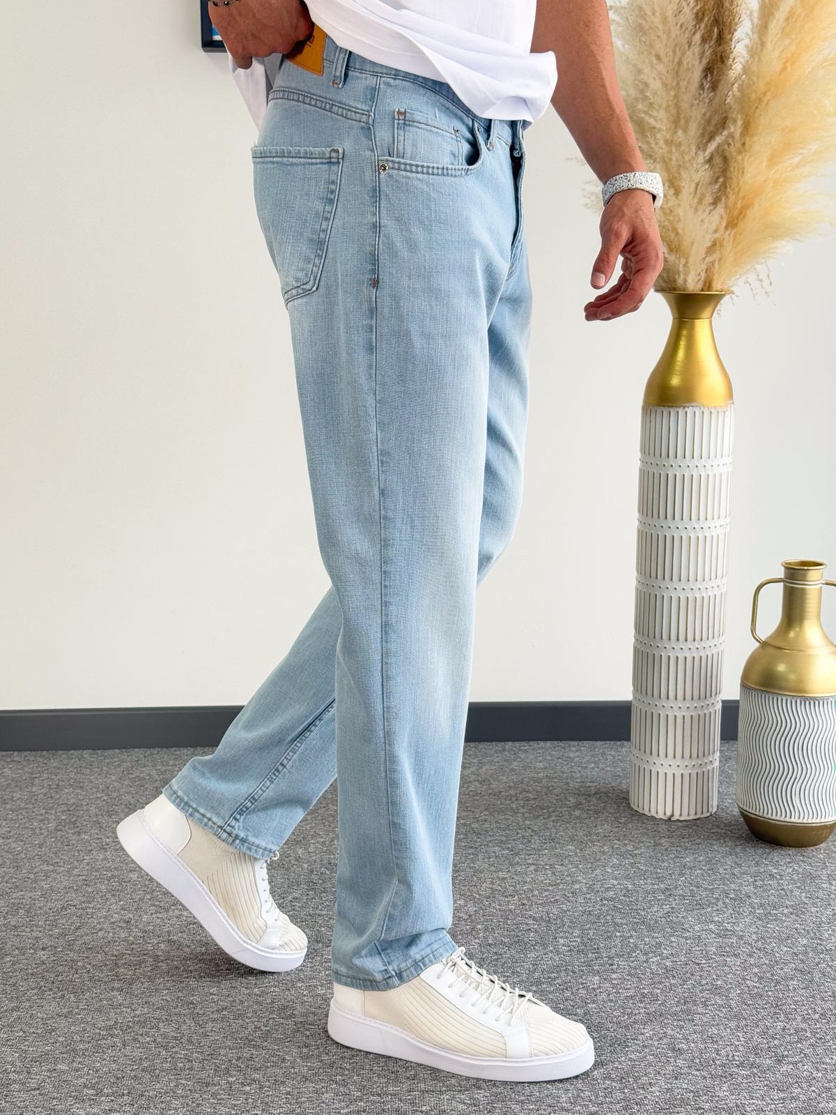 Buz Mavisi Regular Kalıp Kot Pantolon Jeans 