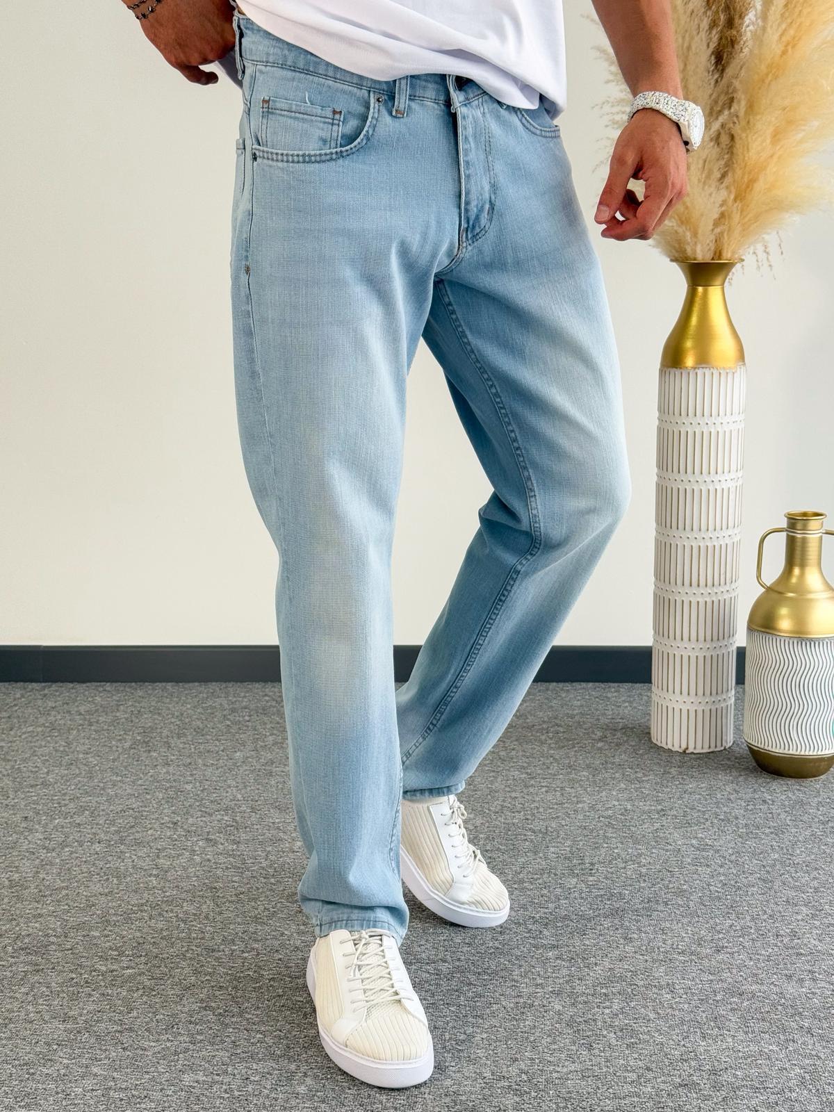 Buz Mavisi Regular Kalıp Kot Pantolon Jeans 
