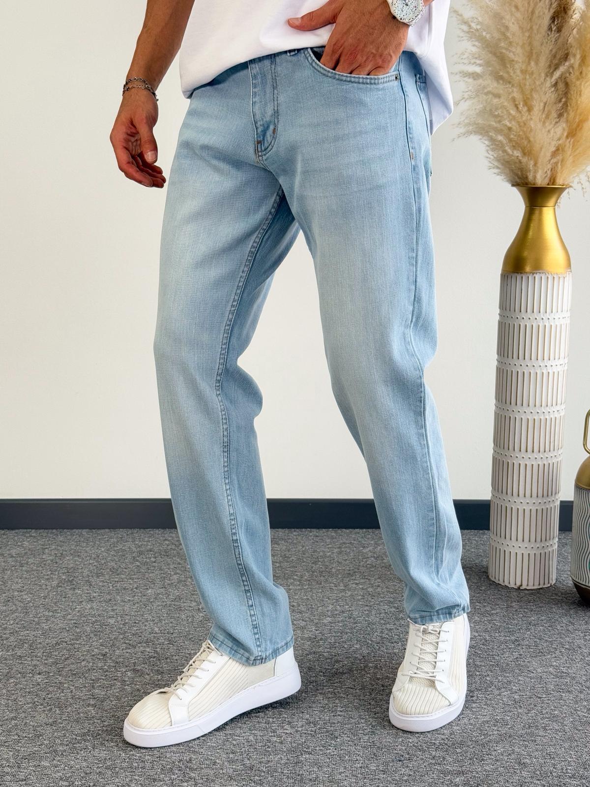 Buz Mavisi Regular Kalıp Kot Pantolon Jeans 