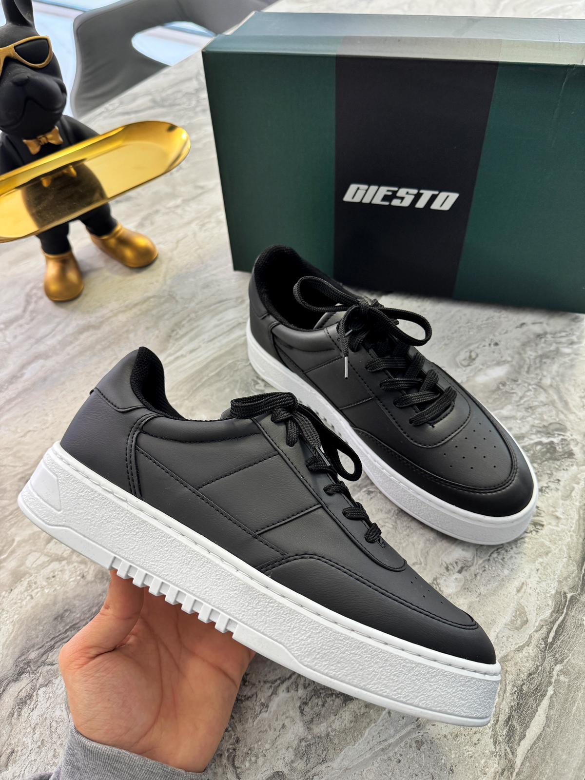 Giesto Klasik Yüksek Tabanlı Siyah Sneaker