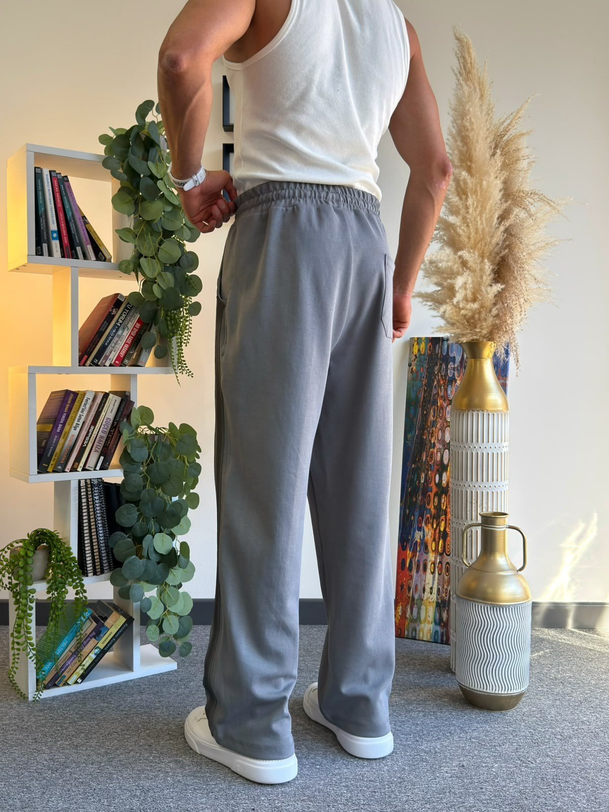 Gri Çizgi Detaylı Baggy Eşofman