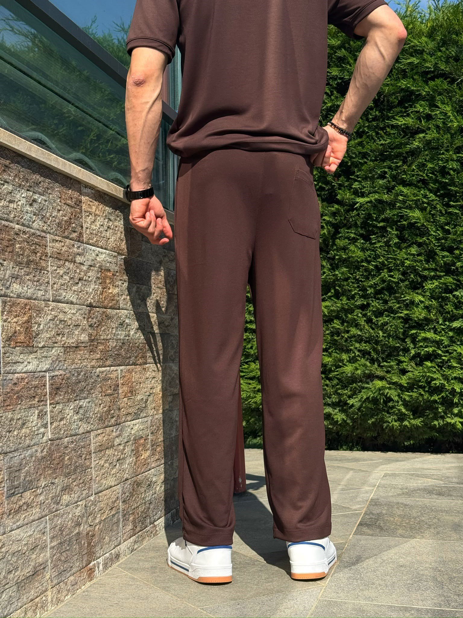Kahverengi Osyh Kumaş Baggy Eşofman