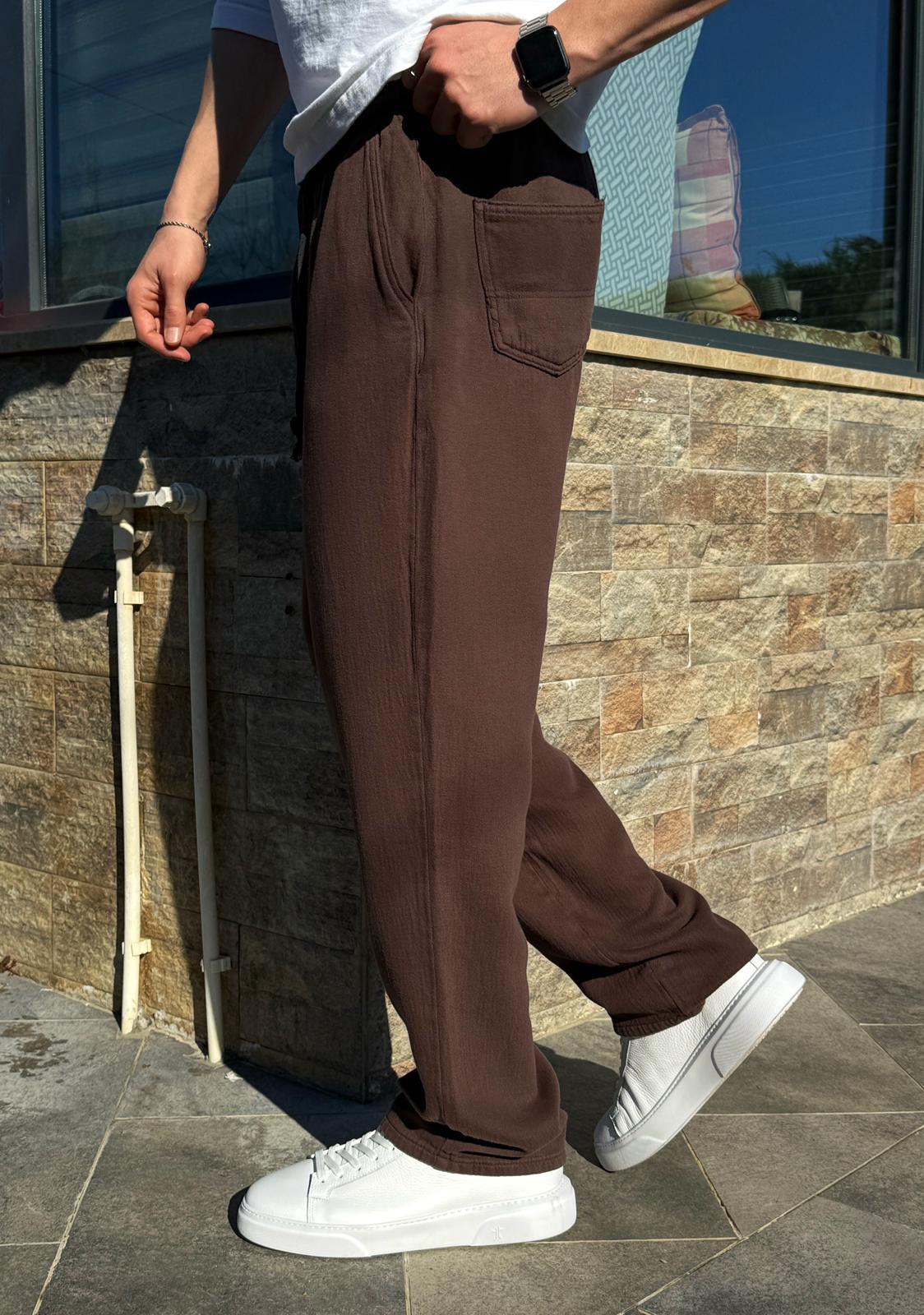 Kahverengi Prime Gabardin Pantolon