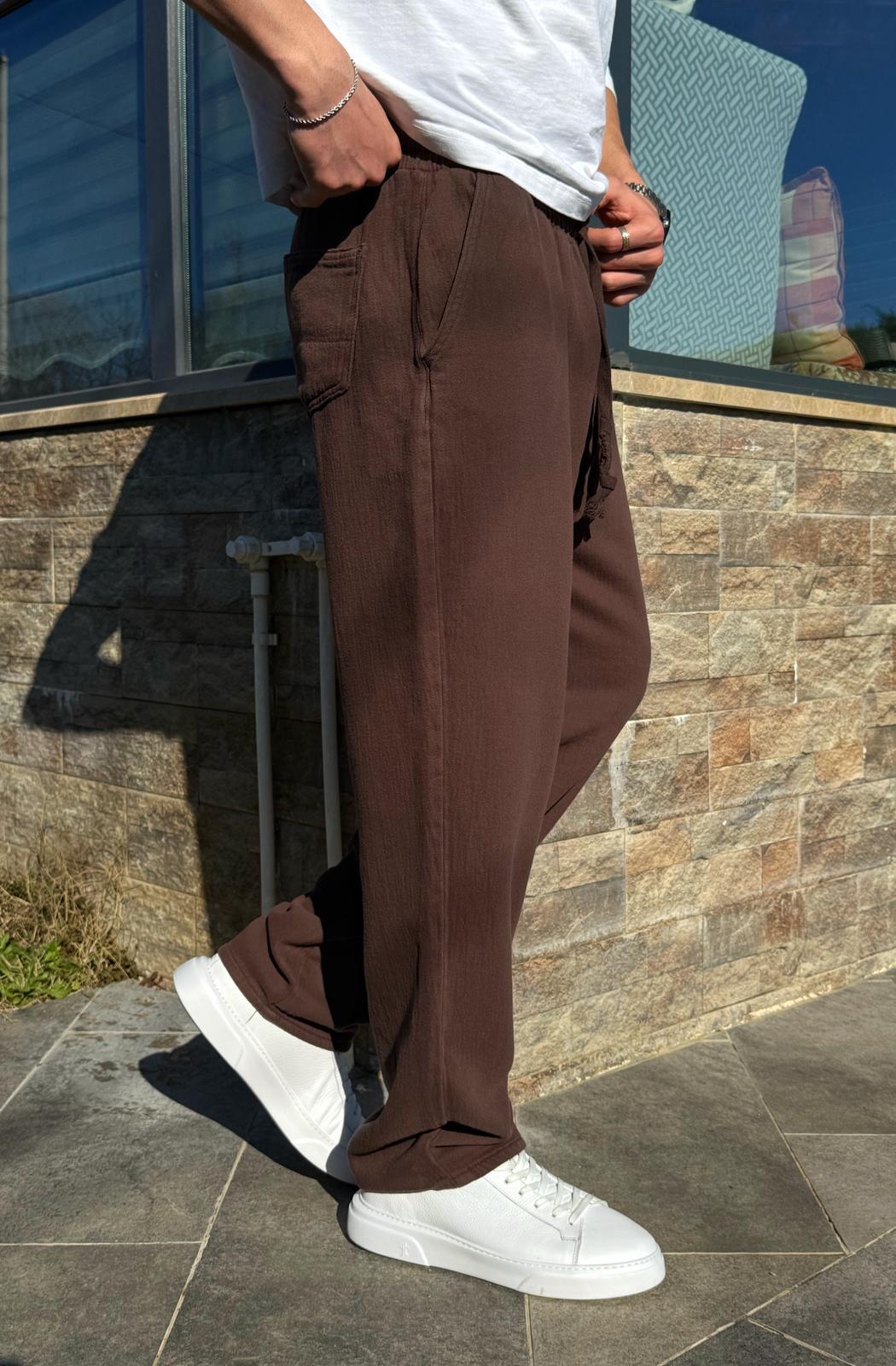 Kahverengi Prime Gabardin Pantolon