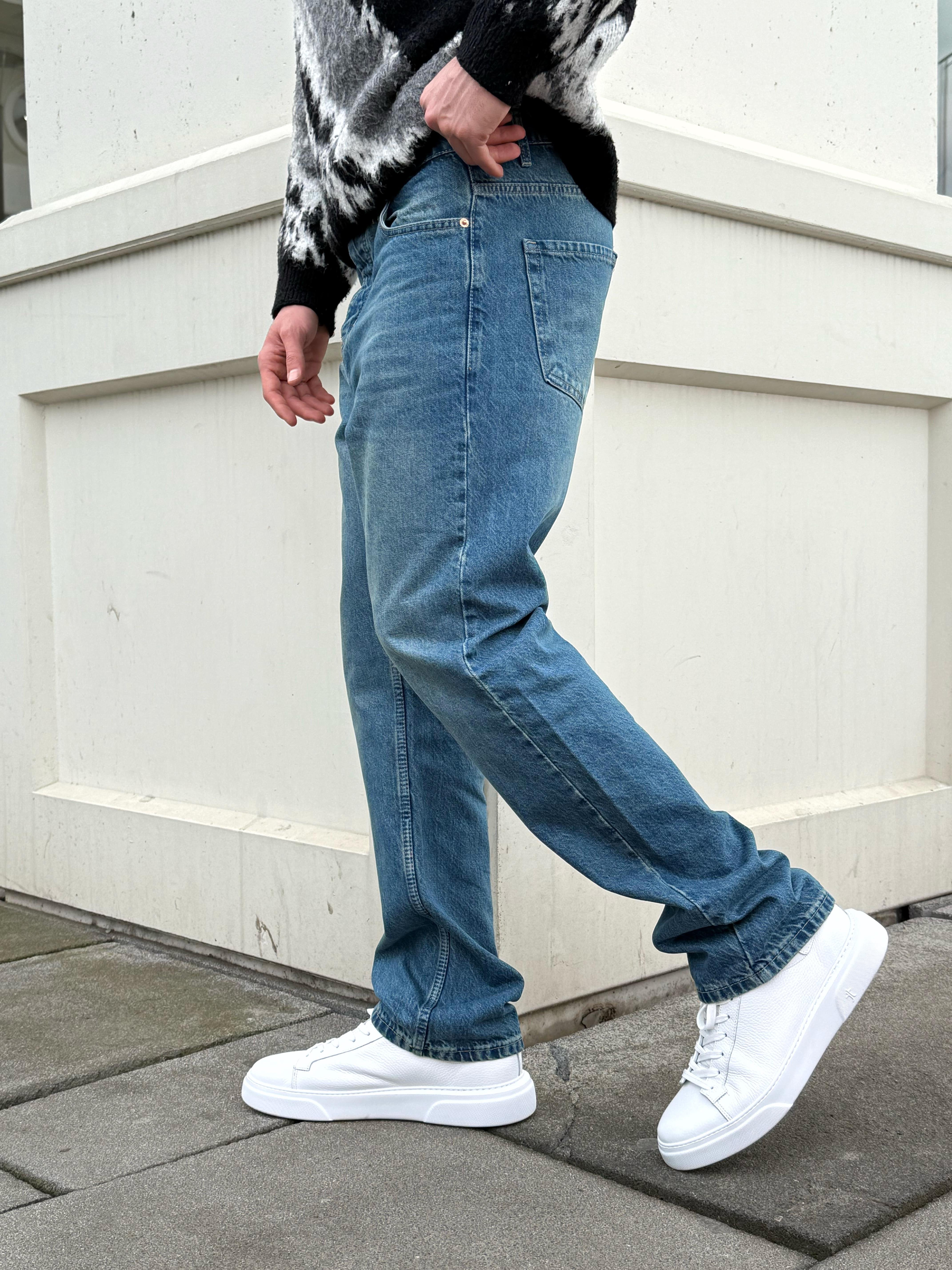 Klasik Mavi Regular Kalıp Kot Pantolon Jeans