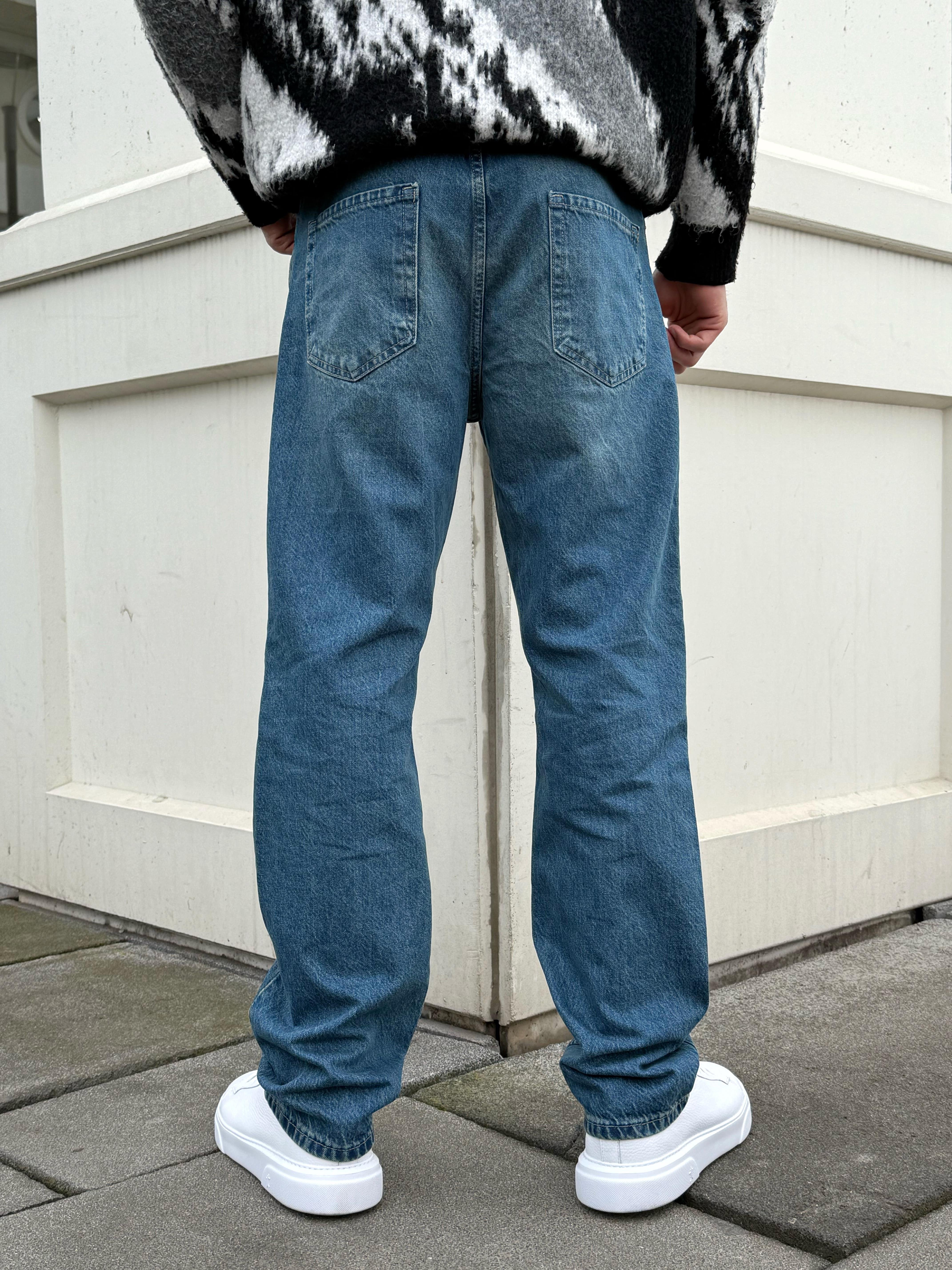 Klasik Mavi Regular Kalıp Kot Pantolon Jeans