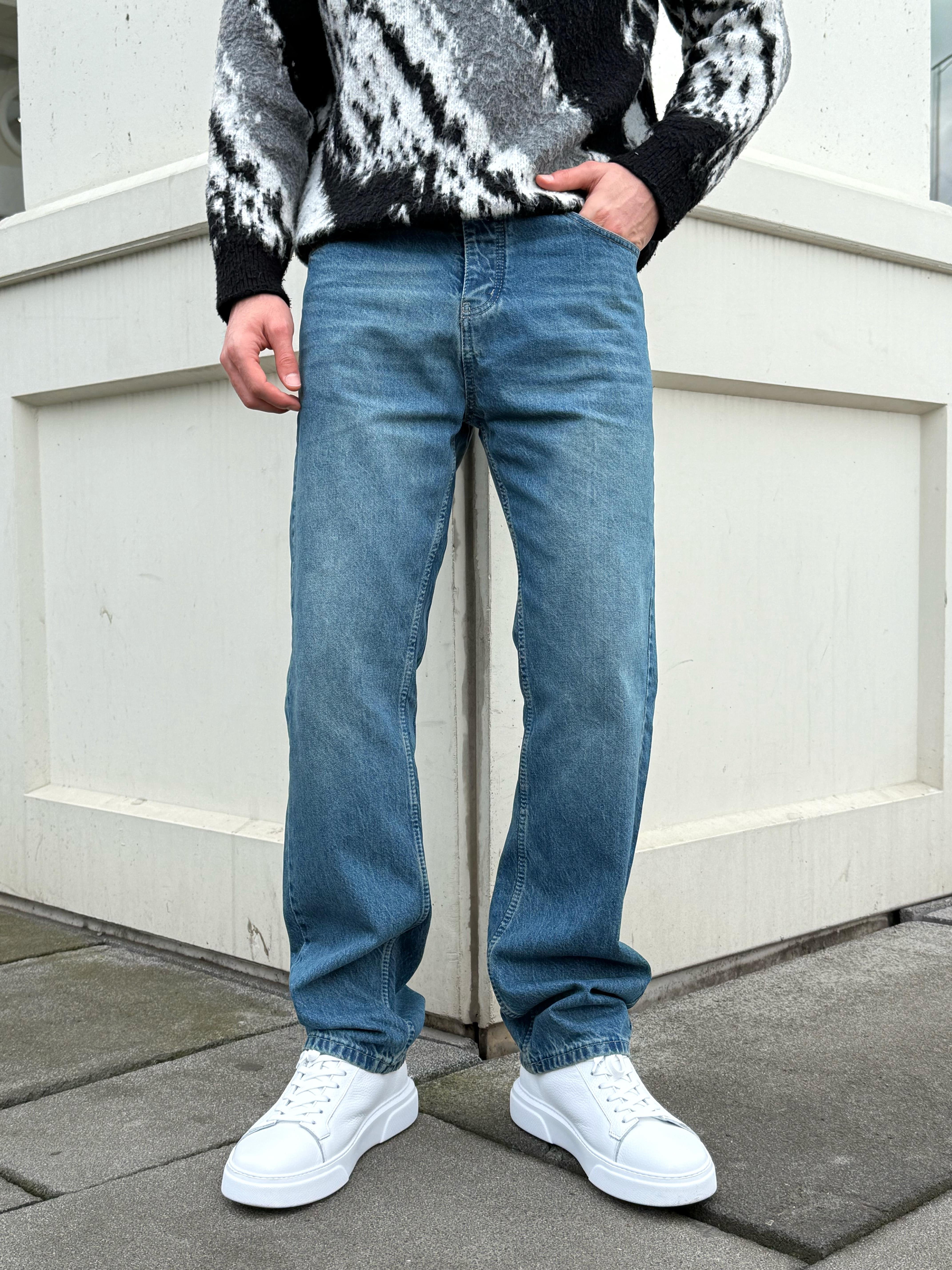 Klasik Mavi Regular Kalıp Kot Pantolon Jeans