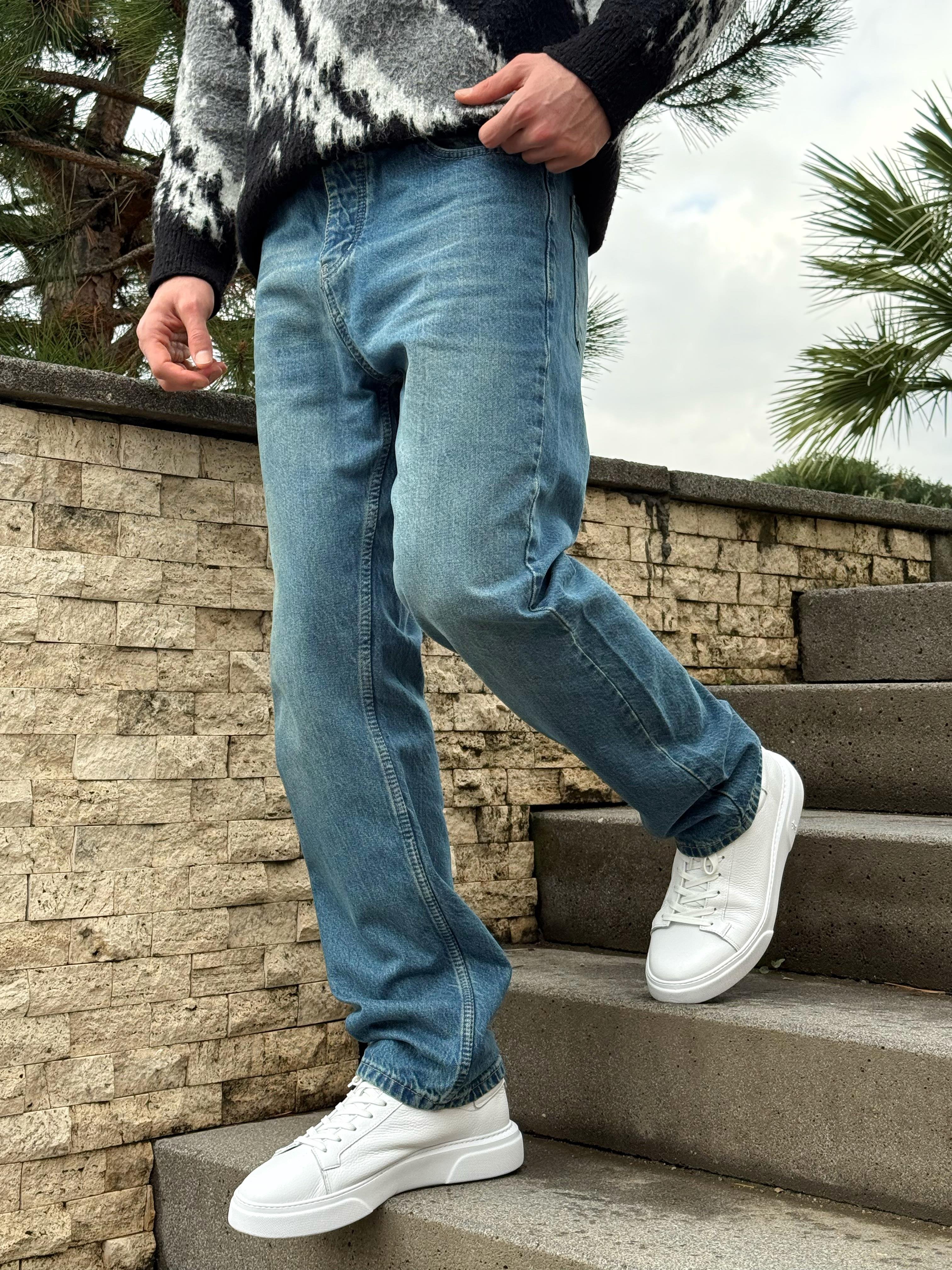 Klasik Mavi Regular Kalıp Kot Pantolon Jeans