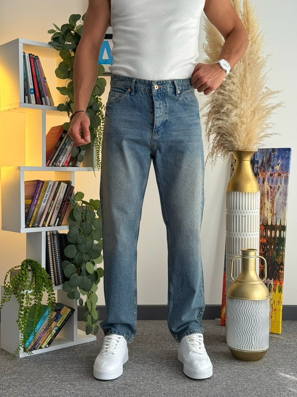 Kot Mavisi Regular Kalıp Kot Pantolon Jeans