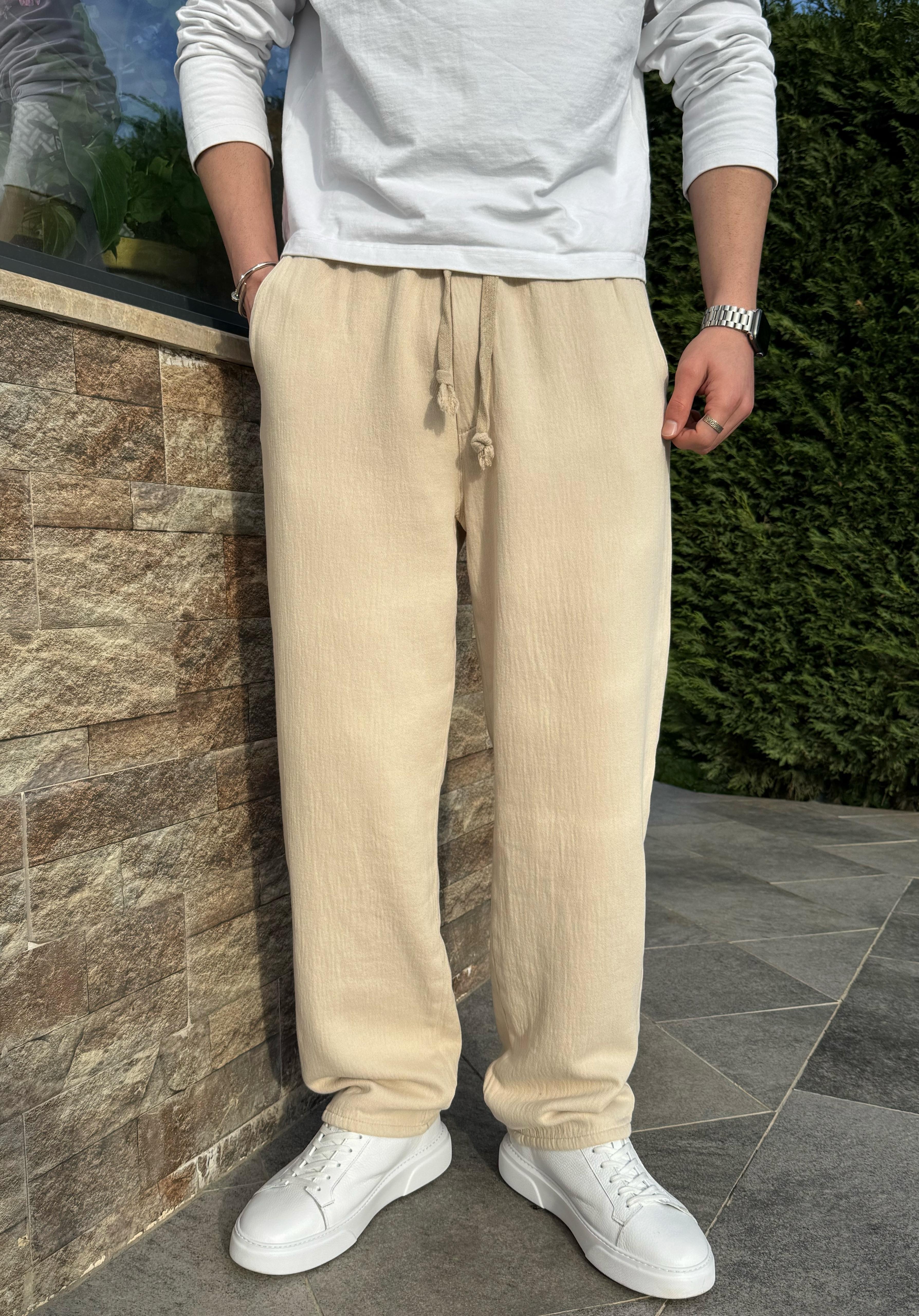 Krem Prime Gabardin Pantolon