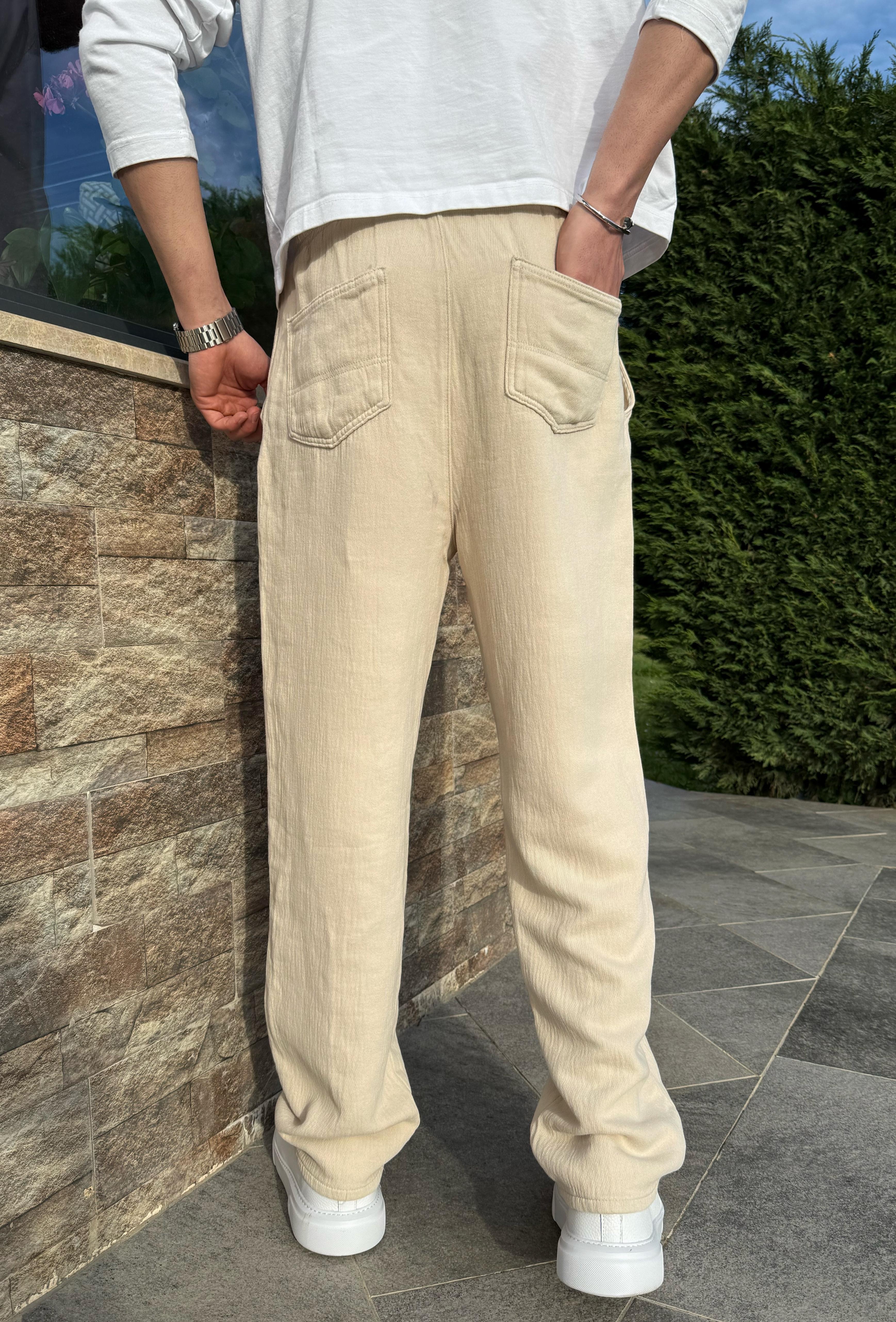 Krem Prime Gabardin Pantolon