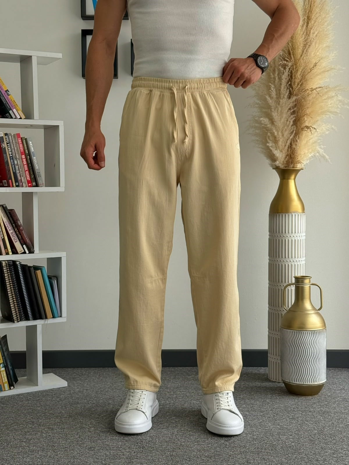 Krem Prime Rahat Kalıp Gabardin Pantolon