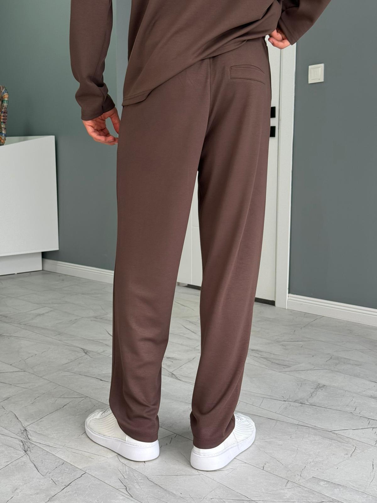 Osyh Kumaş Urban Polo Yaka Takım Kahverengi