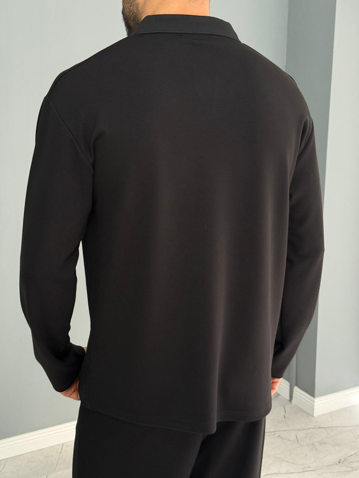 Osyh Kumaş Urban Polo Yaka Takım Siyah