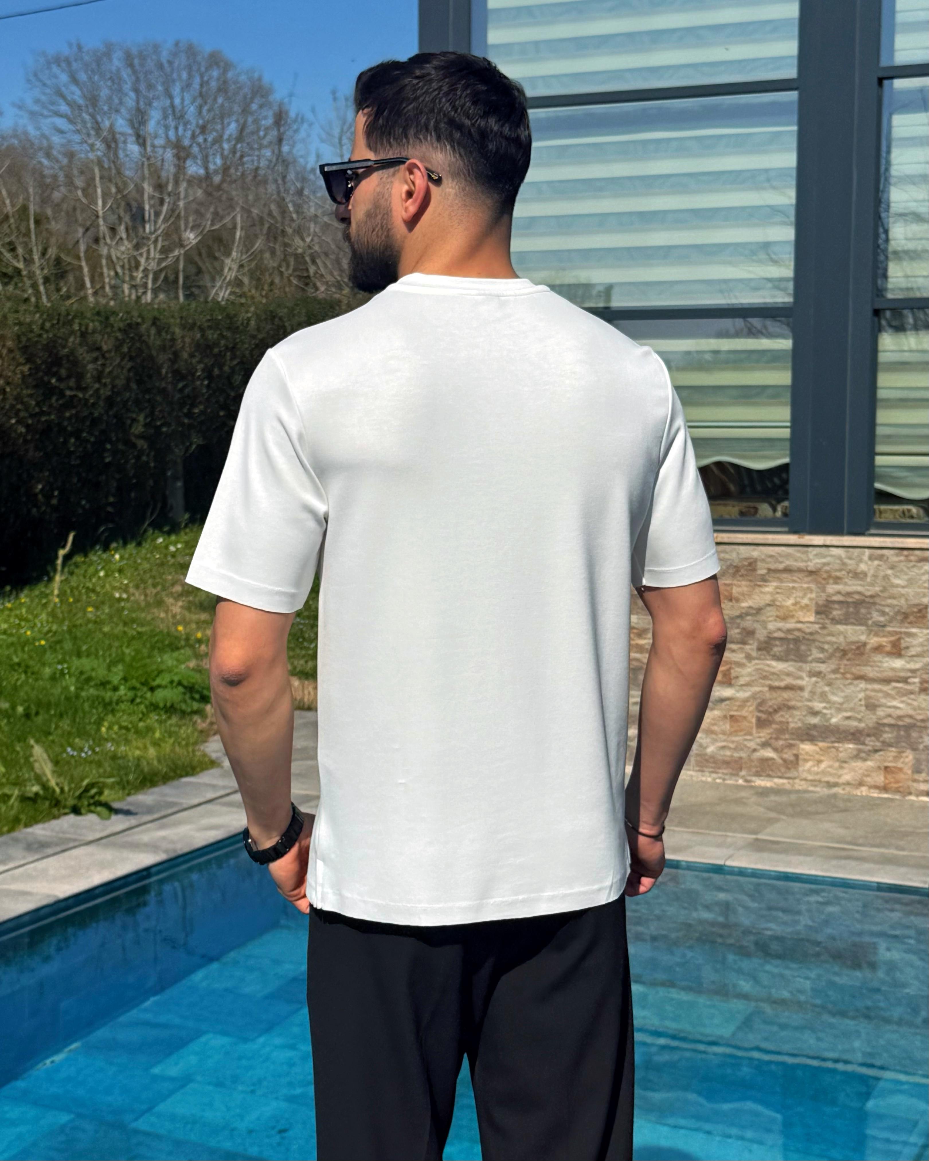 Oysh Kumaş T-Shirt Beyaz