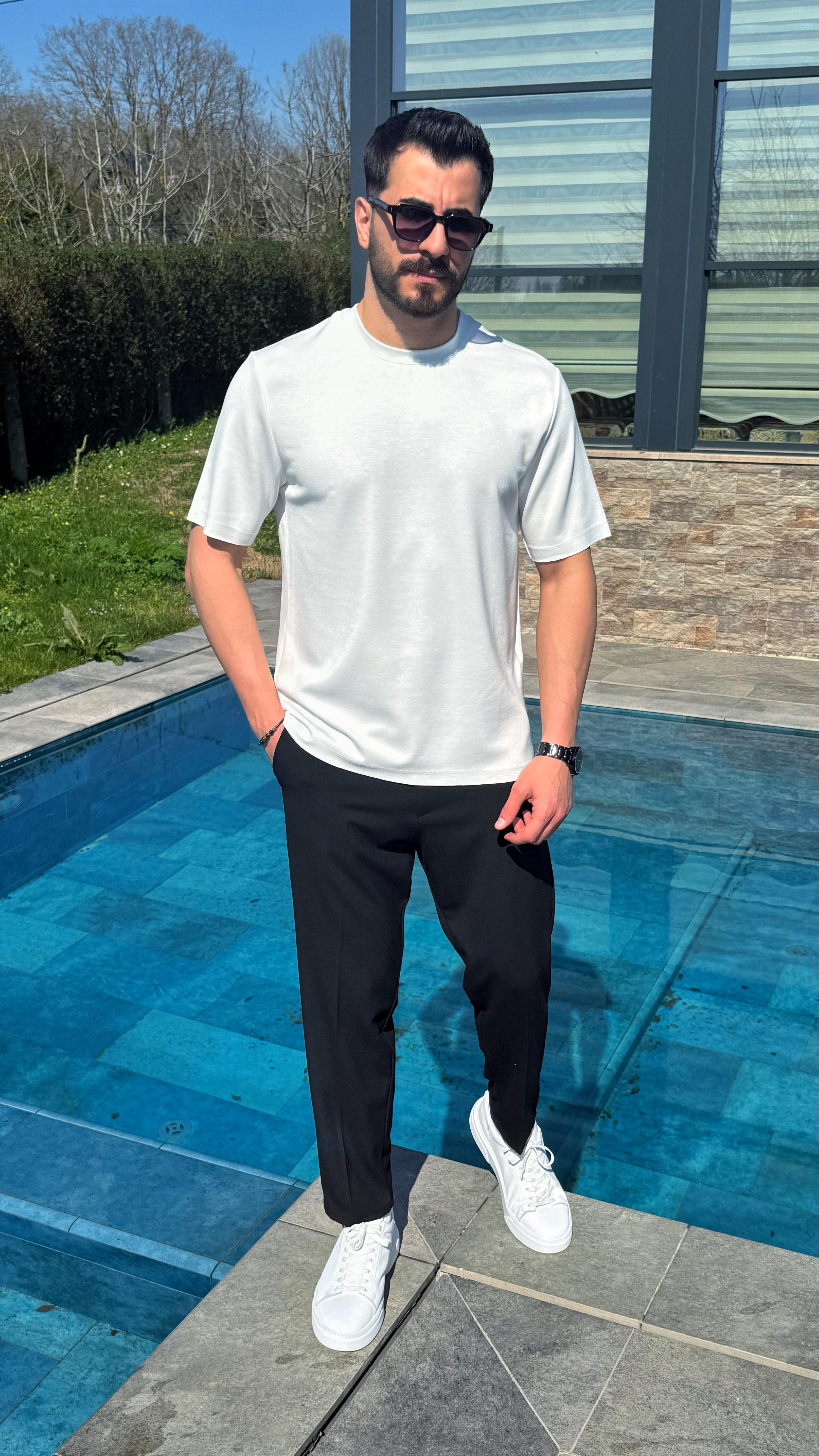 Oysh Kumaş T-Shirt Beyaz