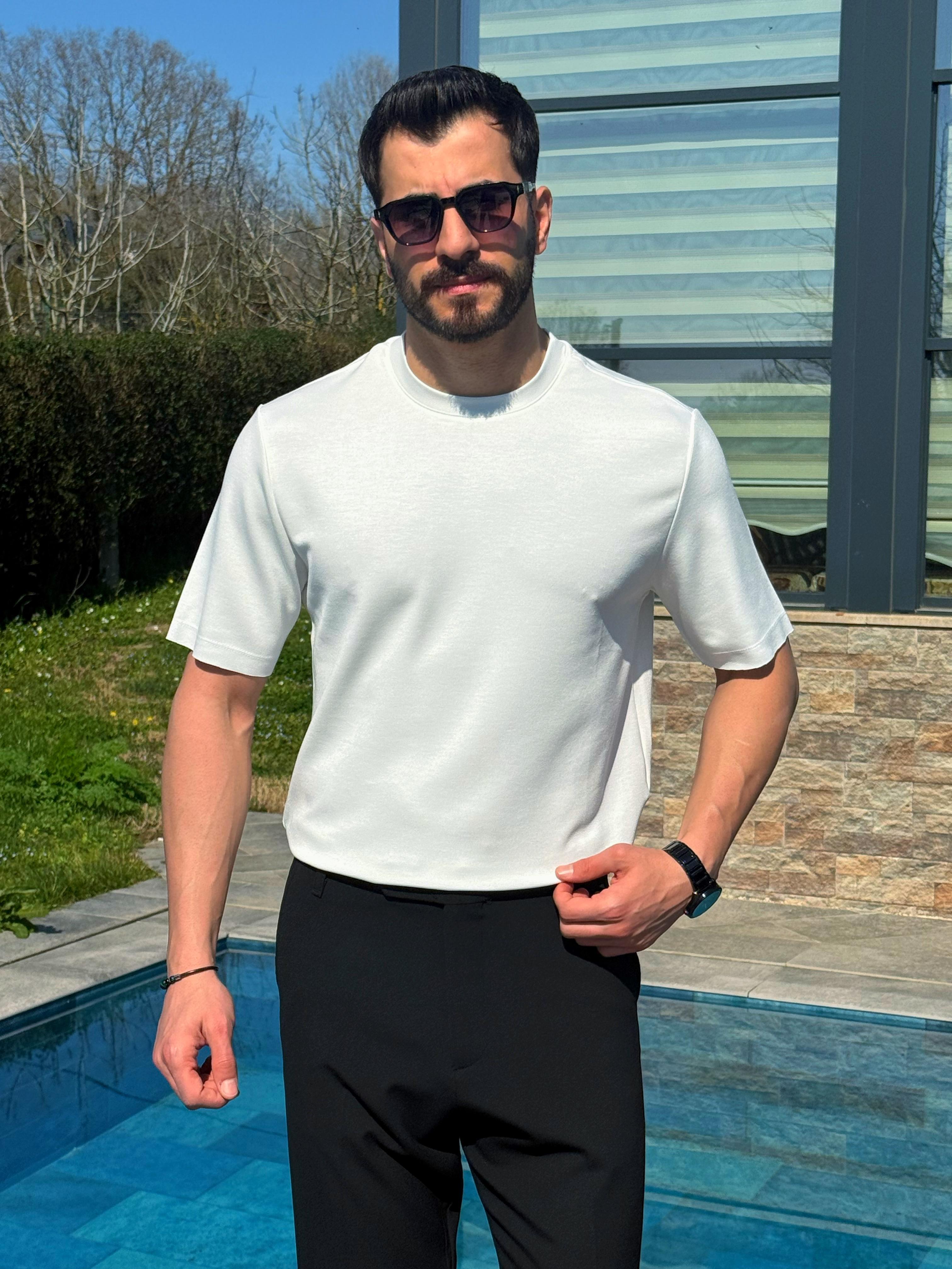 Oysh Kumaş T-Shirt Beyaz