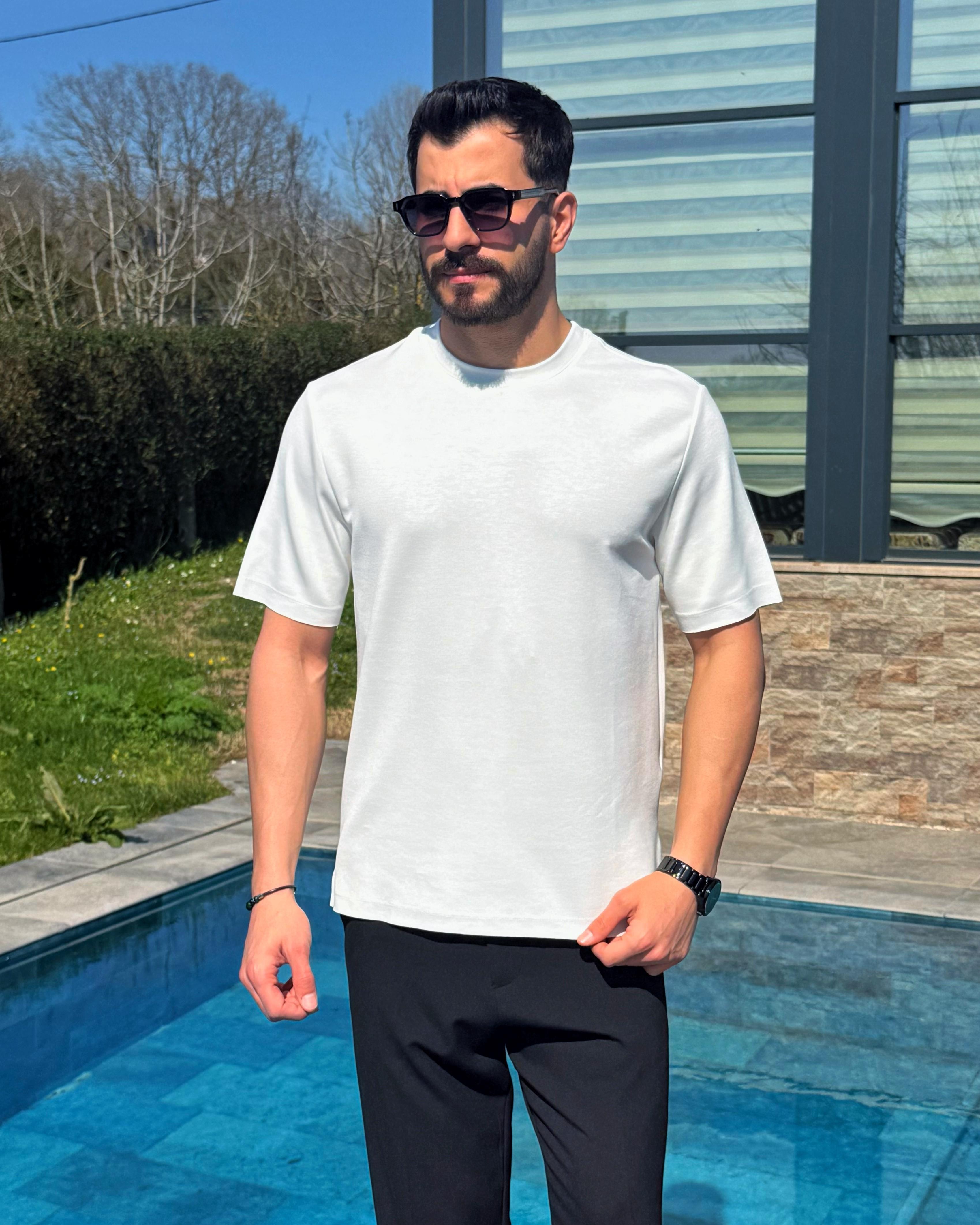 Oysh Kumaş T-Shirt Beyaz