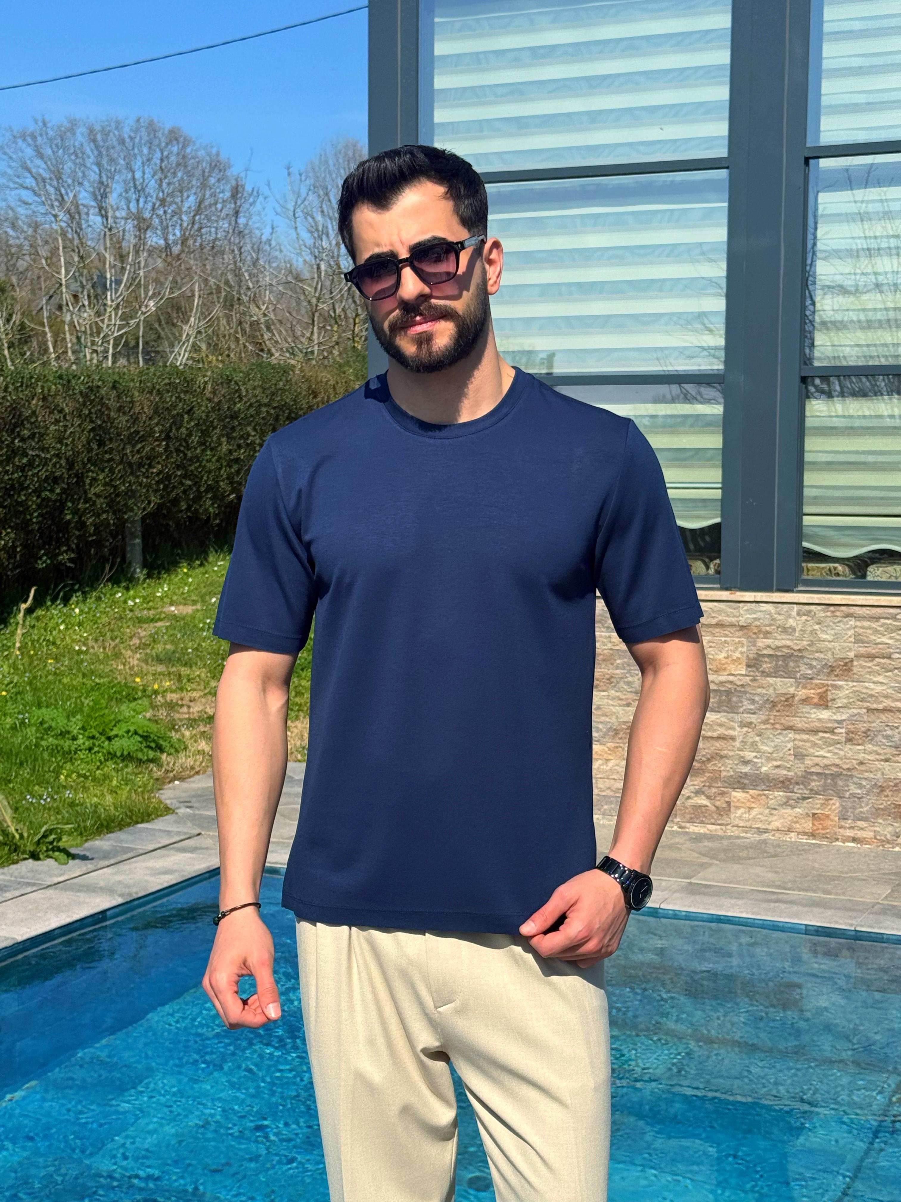 Oysh Kumaş T-Shirt Lacivert