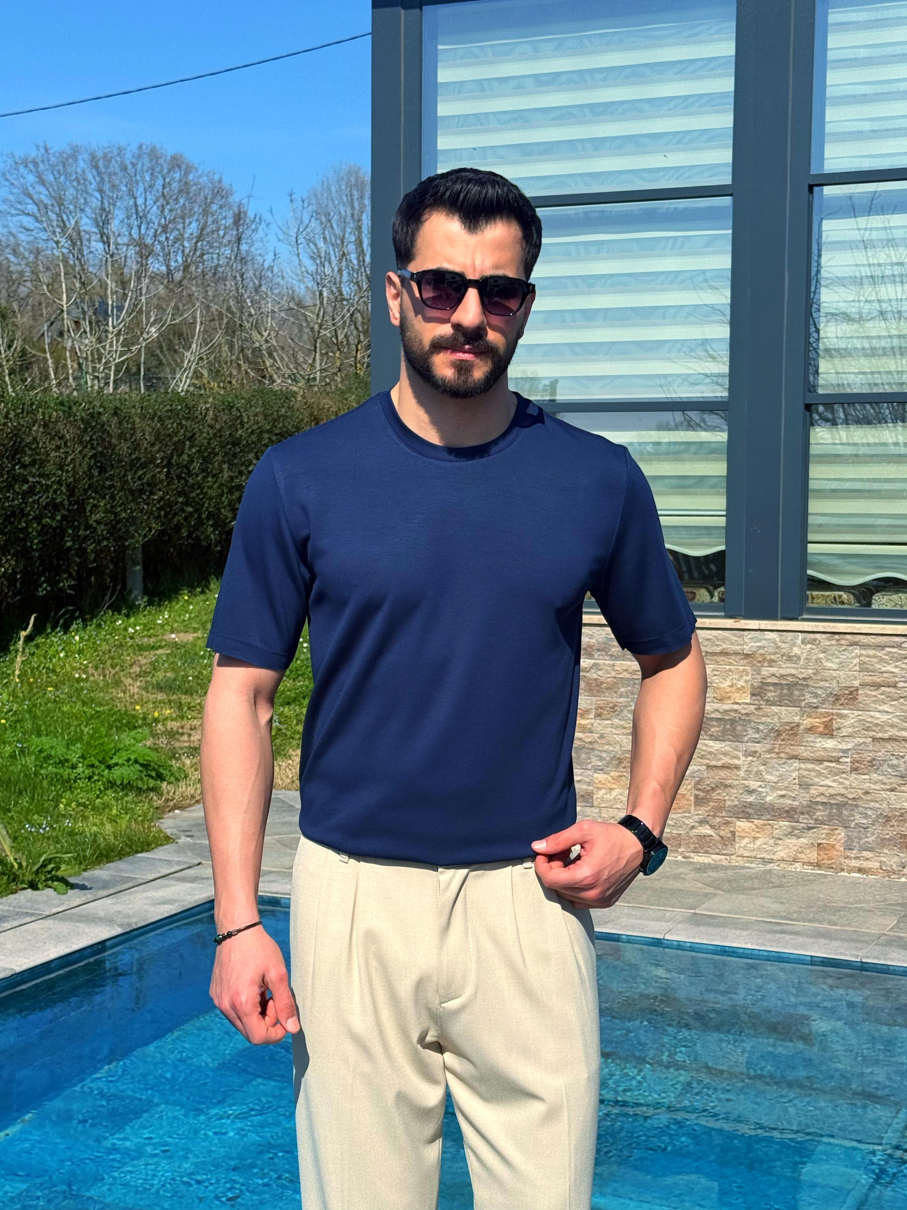 Oysh Kumaş T-Shirt Lacivert