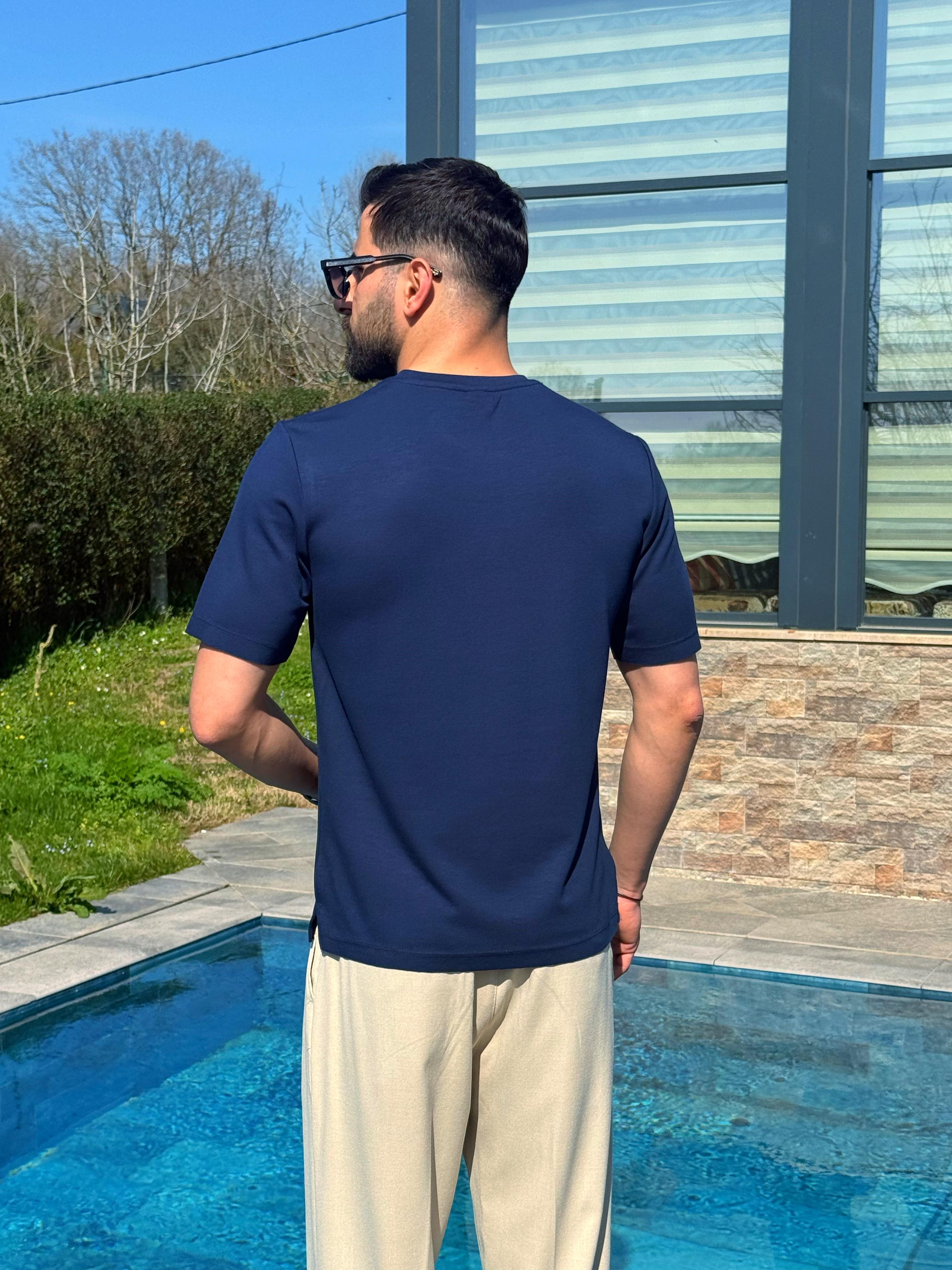 Oysh Kumaş T-Shirt Lacivert