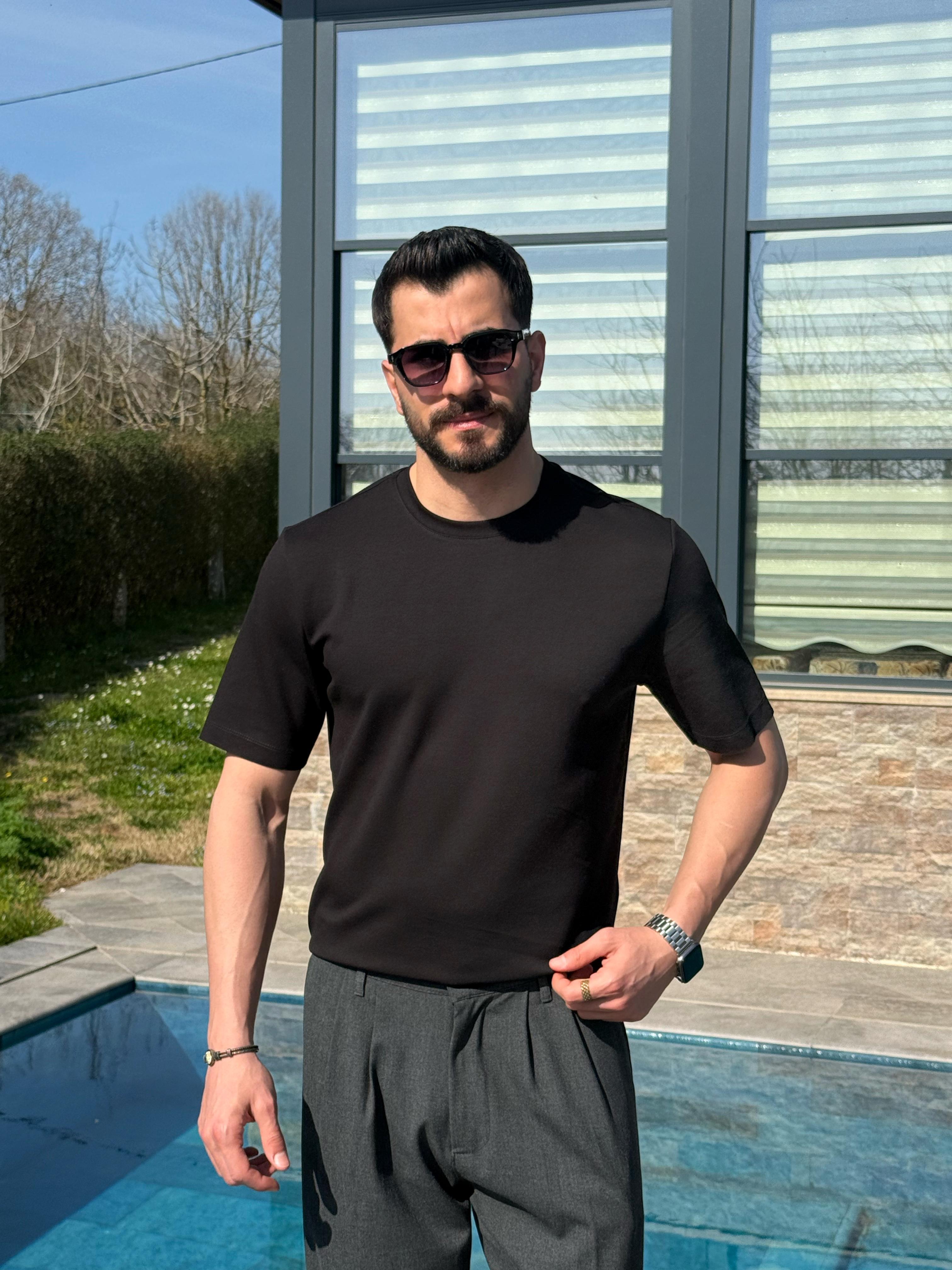 Oysh Kumaş T-Shirt Siyah