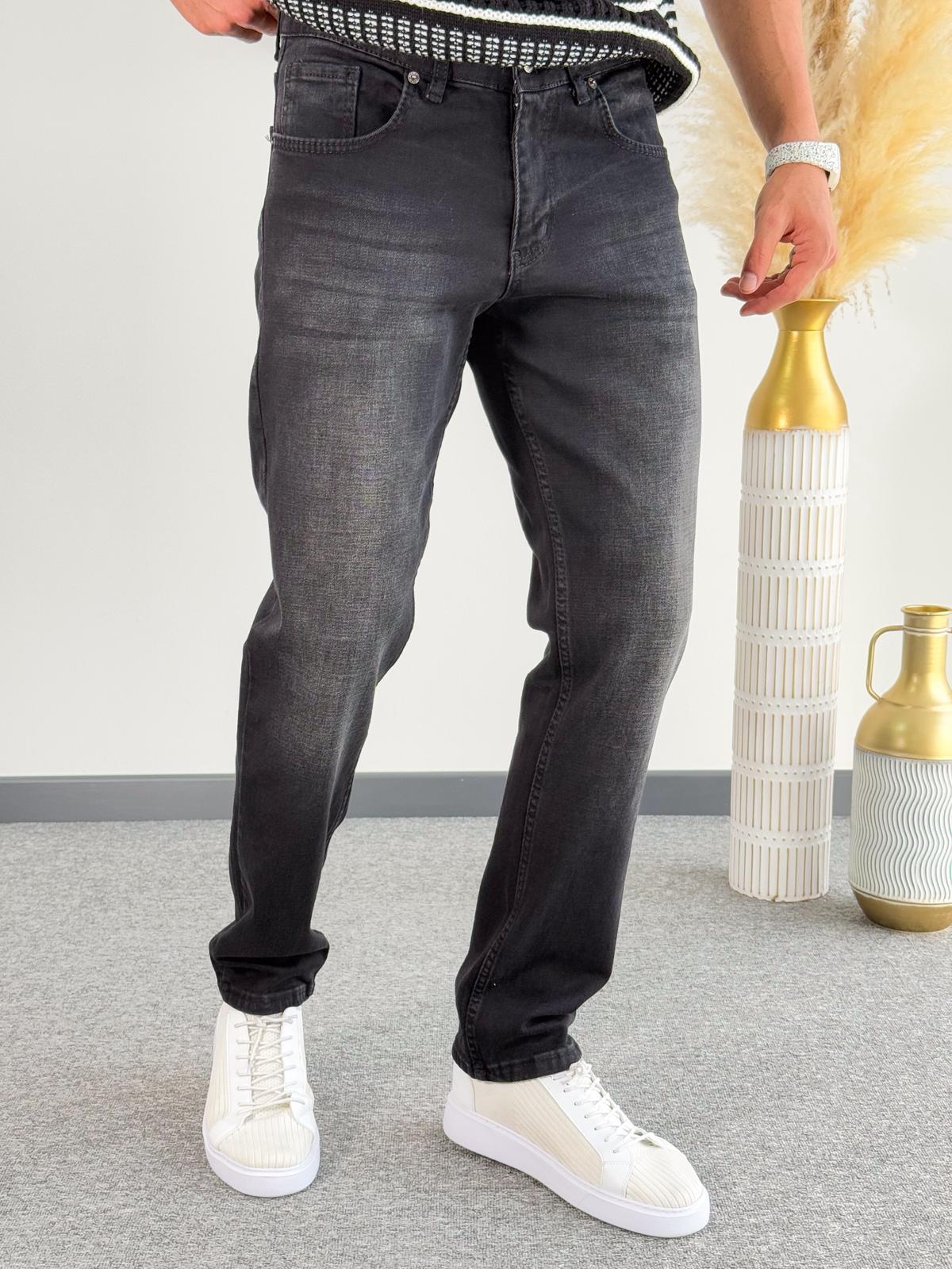 Regular Kalıp Kot Pantolon Jeans Taş Gri