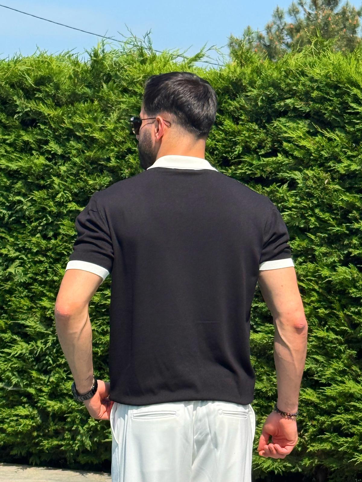 Siyah Old Money Premium Polo Yaka T-Shirt